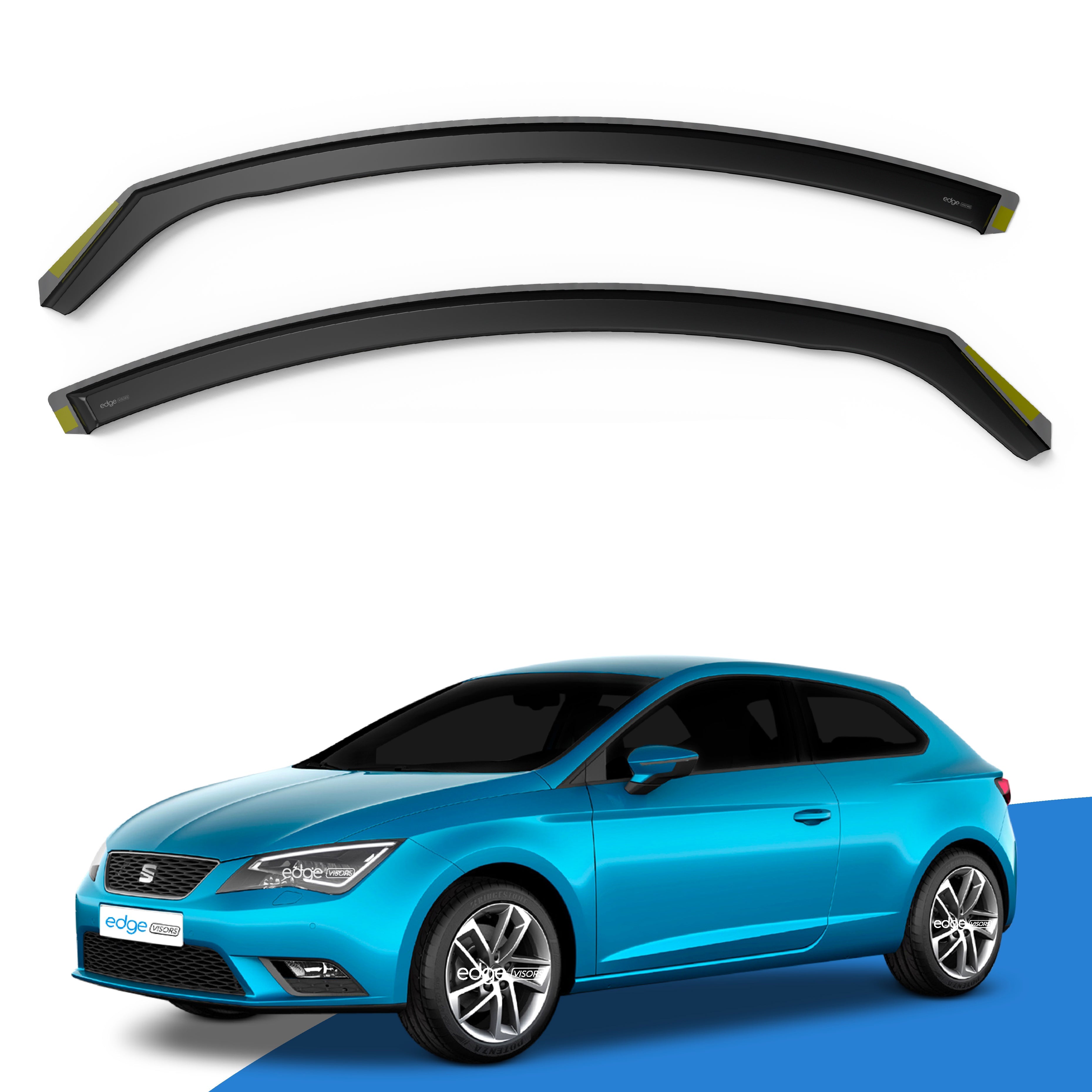 Seat Leon MK3 2013-2020 3 Door Hatchback Wind Deflectors 2pc