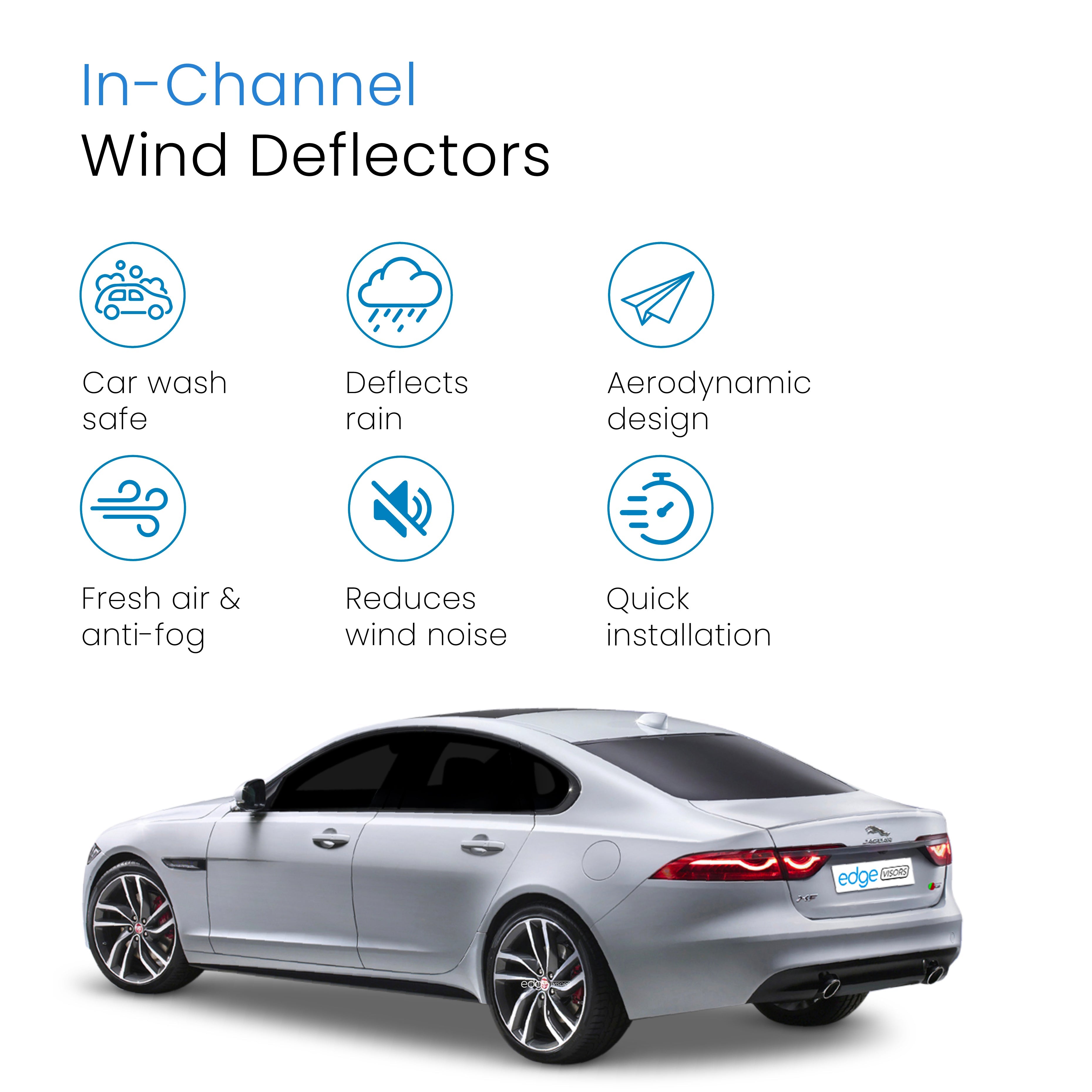 Jaguar XF X260 MK2 2015-Onwards 4 Door Saloon Wind Deflectors 4pc