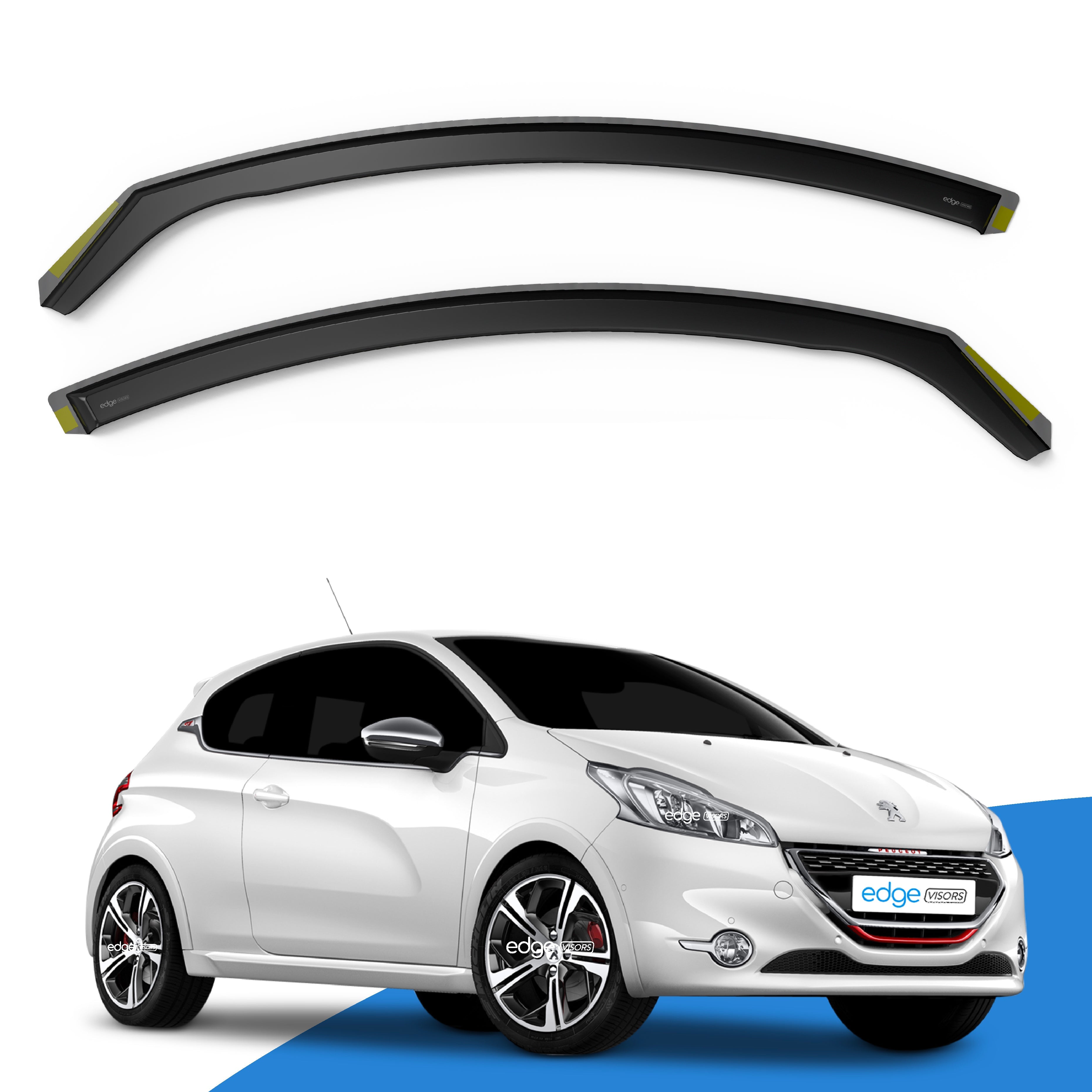 Peugeot 208 MK1 2012-2019 3 Door Hatchback Wind Deflectors 2pc