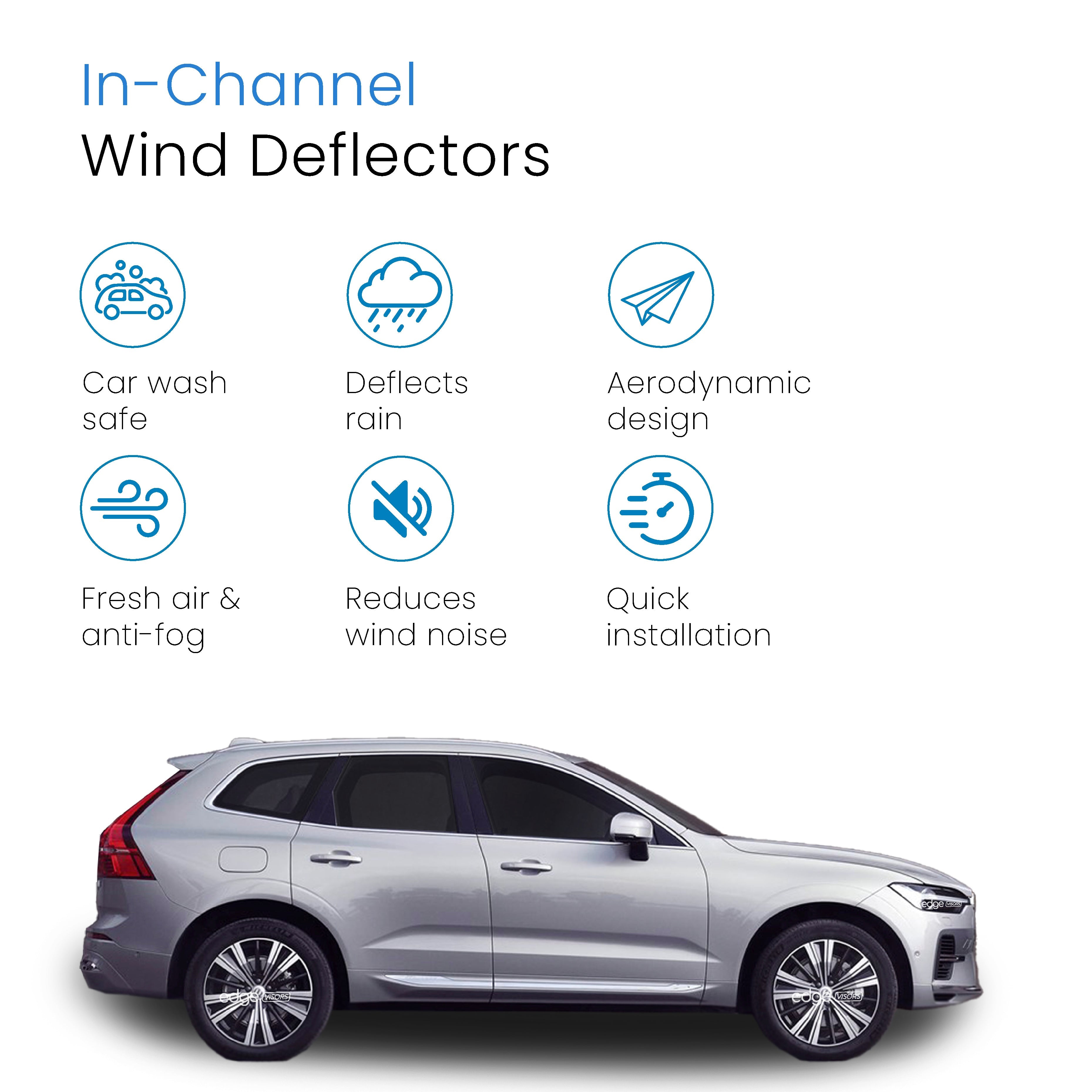Volvo XC60 MK2 2017-Onwards 5 Door SUV Wind Deflectors 4pc
