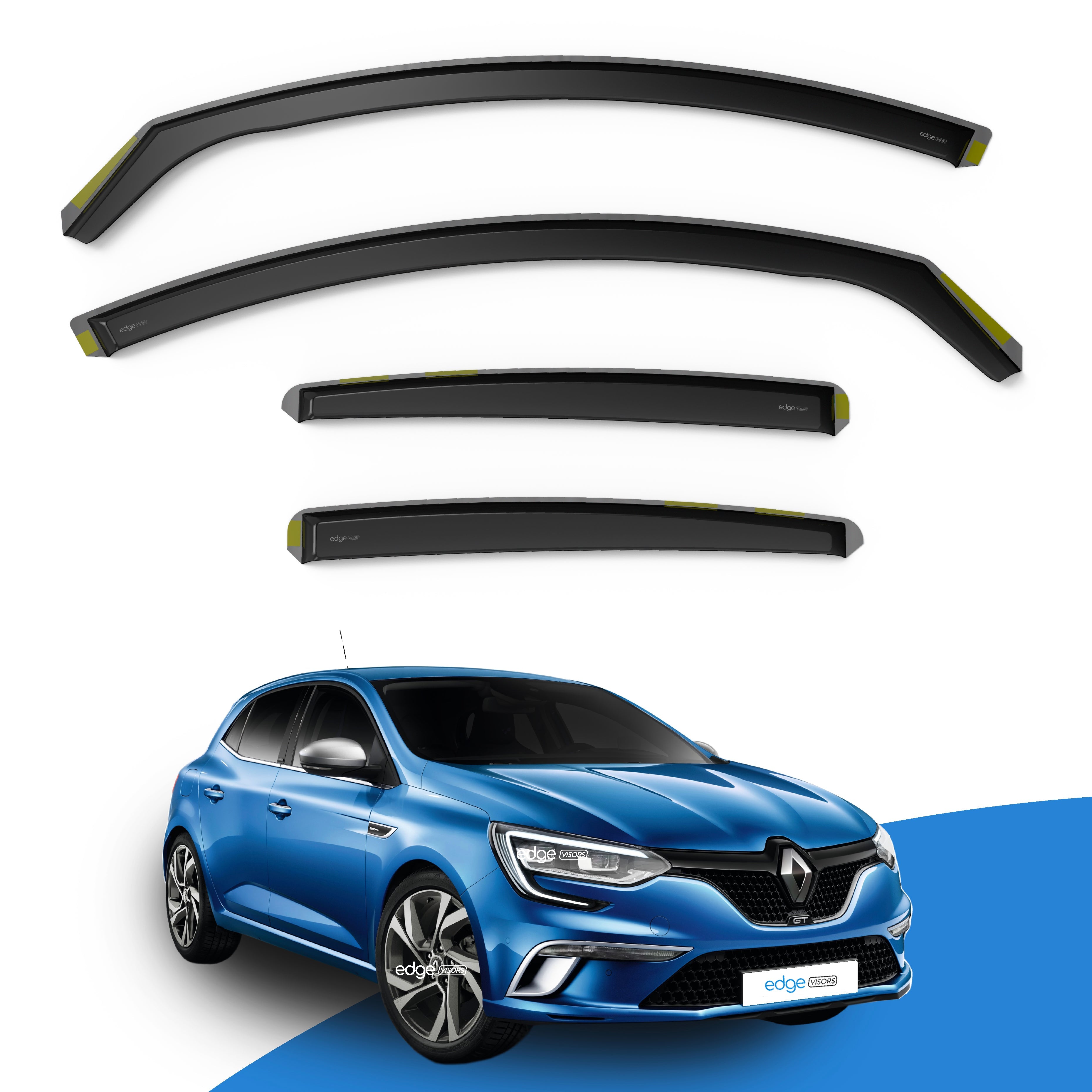 Renault Megane MK4 2016-2023 5 Door Hatchback Wind Deflectors 4pc