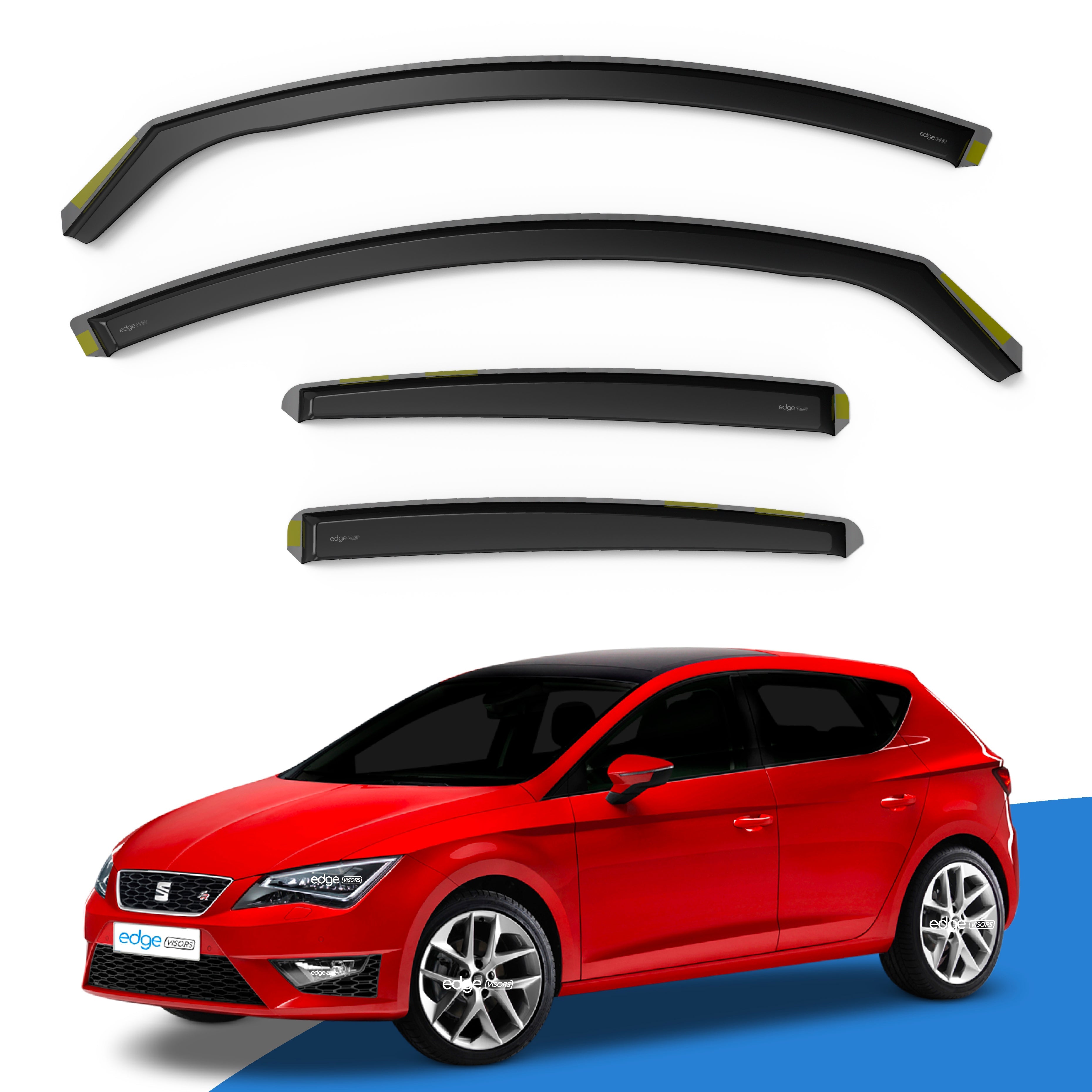 Seat Leon Cupra MK3 2013-2020 5 Door Hatchback Wind Deflectors 4pc