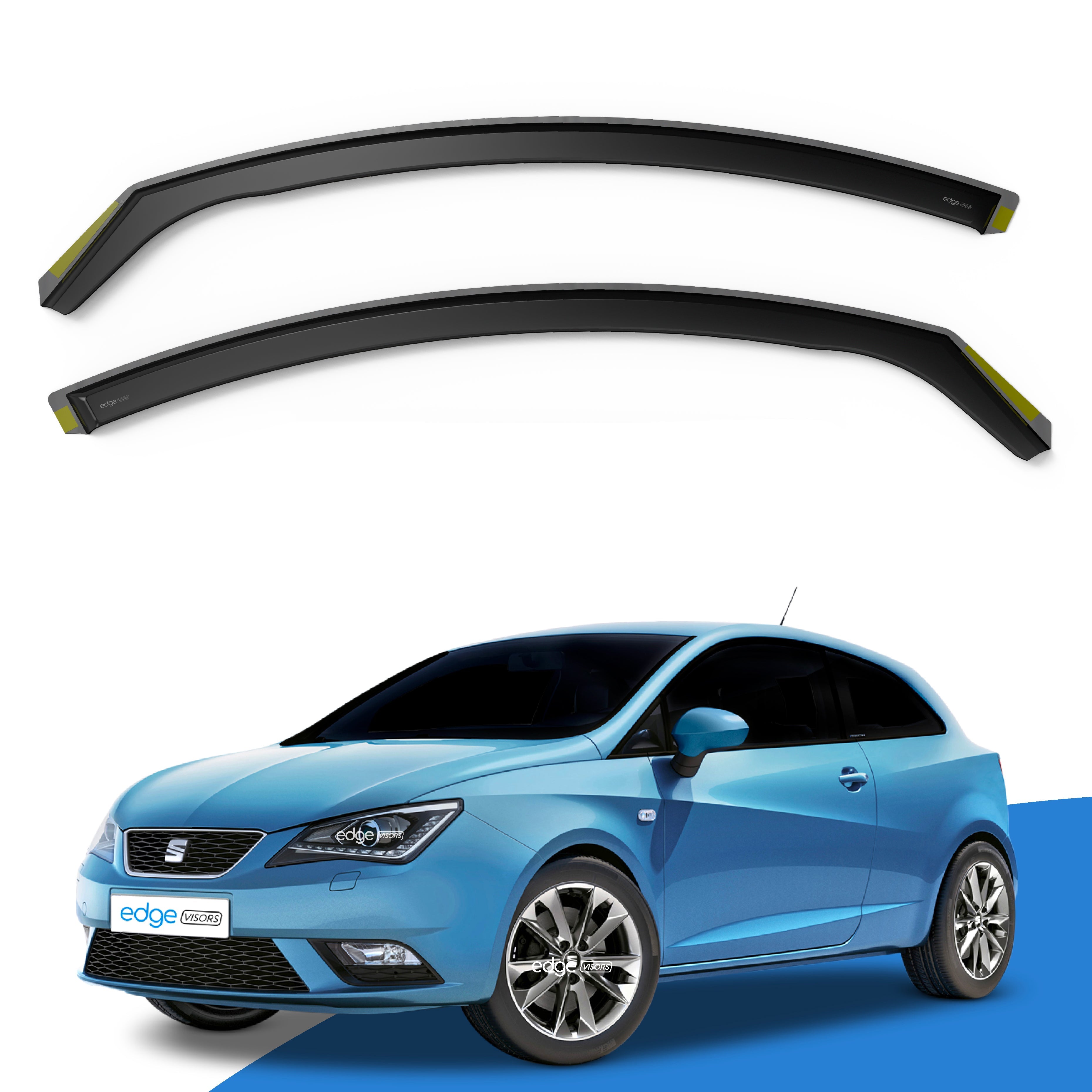 Seat Ibiza MK4 6J 2008-2017 3 Door Hatchback Wind Deflectors 2pc