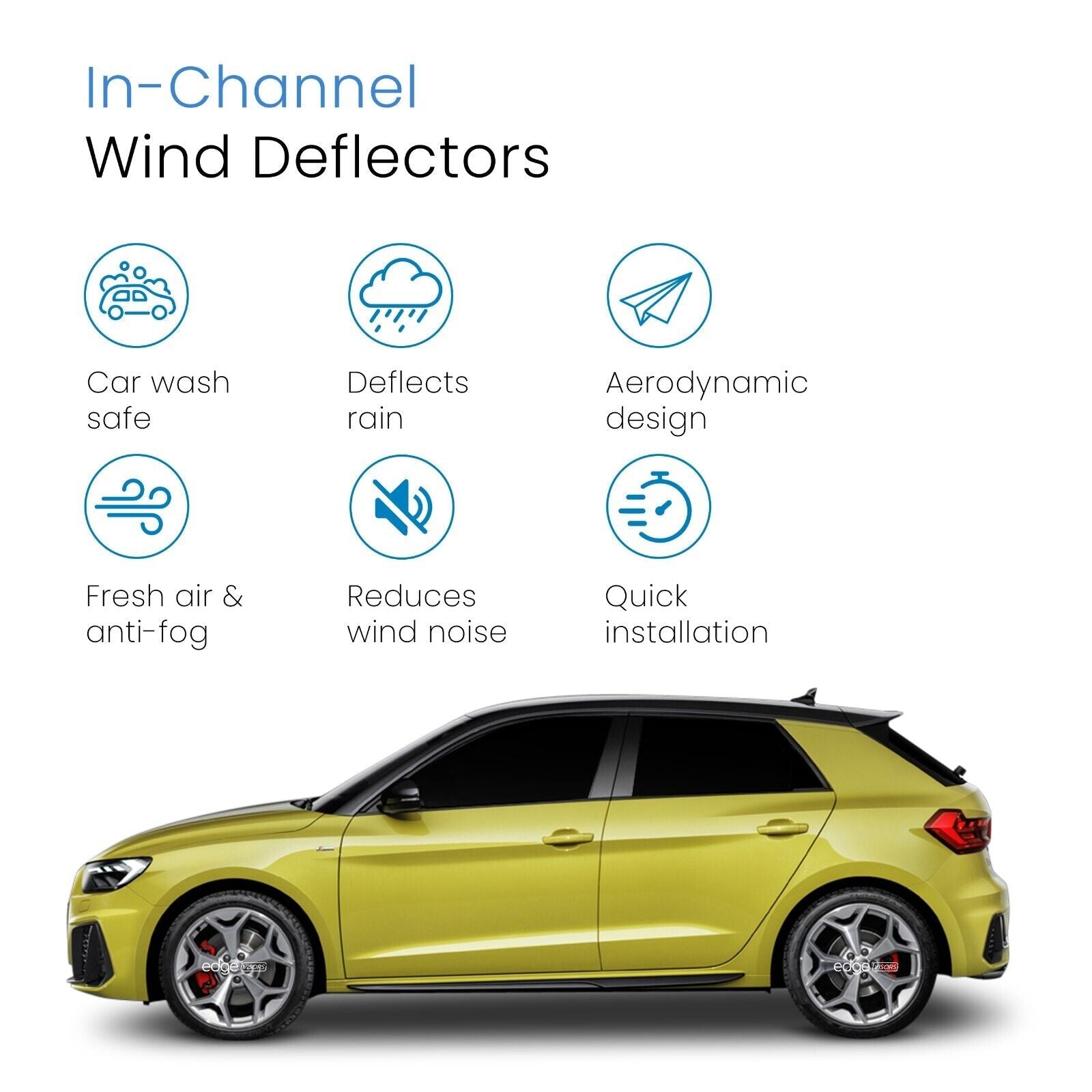 Audi A1 MK2 2018-Onwards 5 Door Hatchback Wind Deflectors 4pc