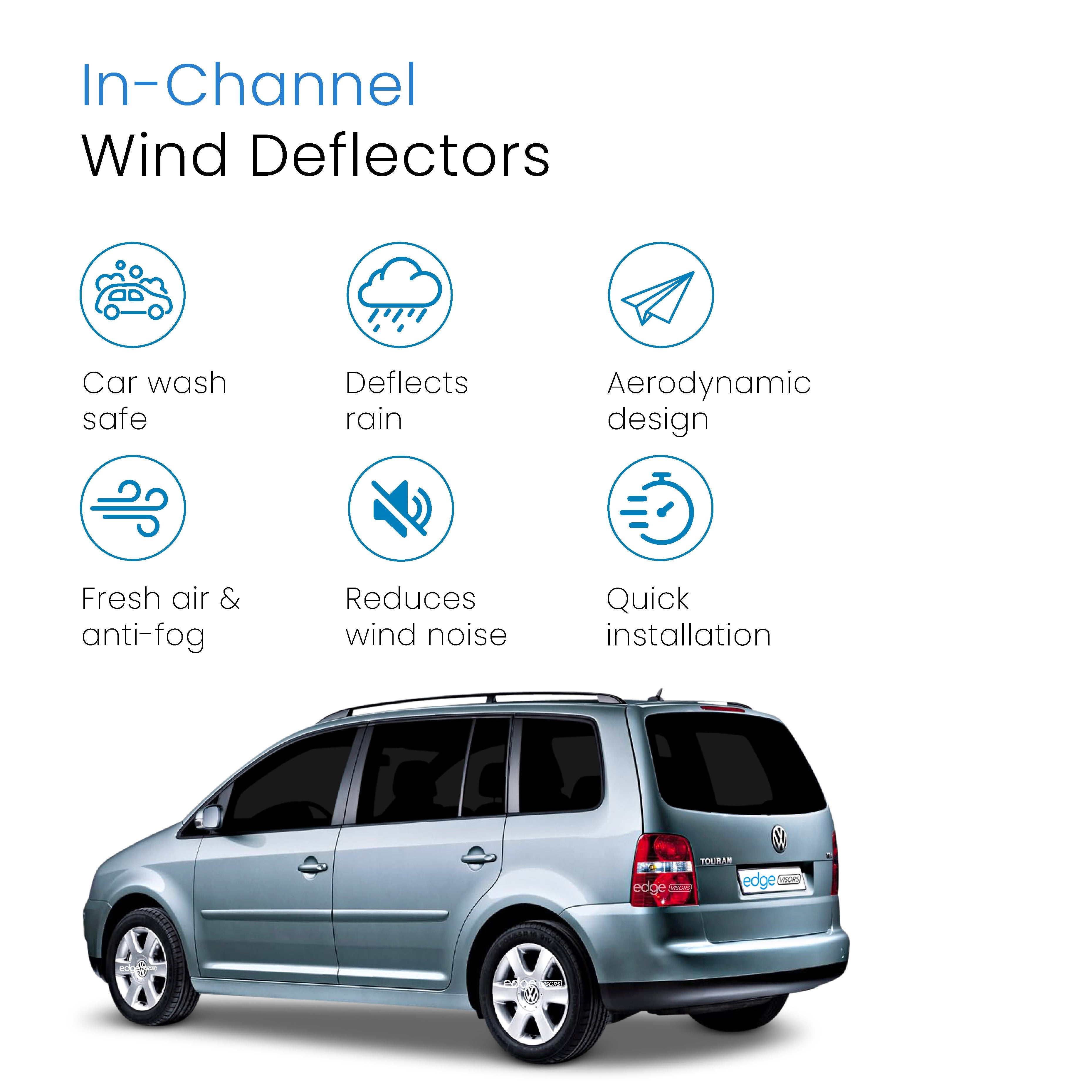 VW Touran MK1 & MK2 2003-2015 5 Door MPV Wind Deflectors 4pc