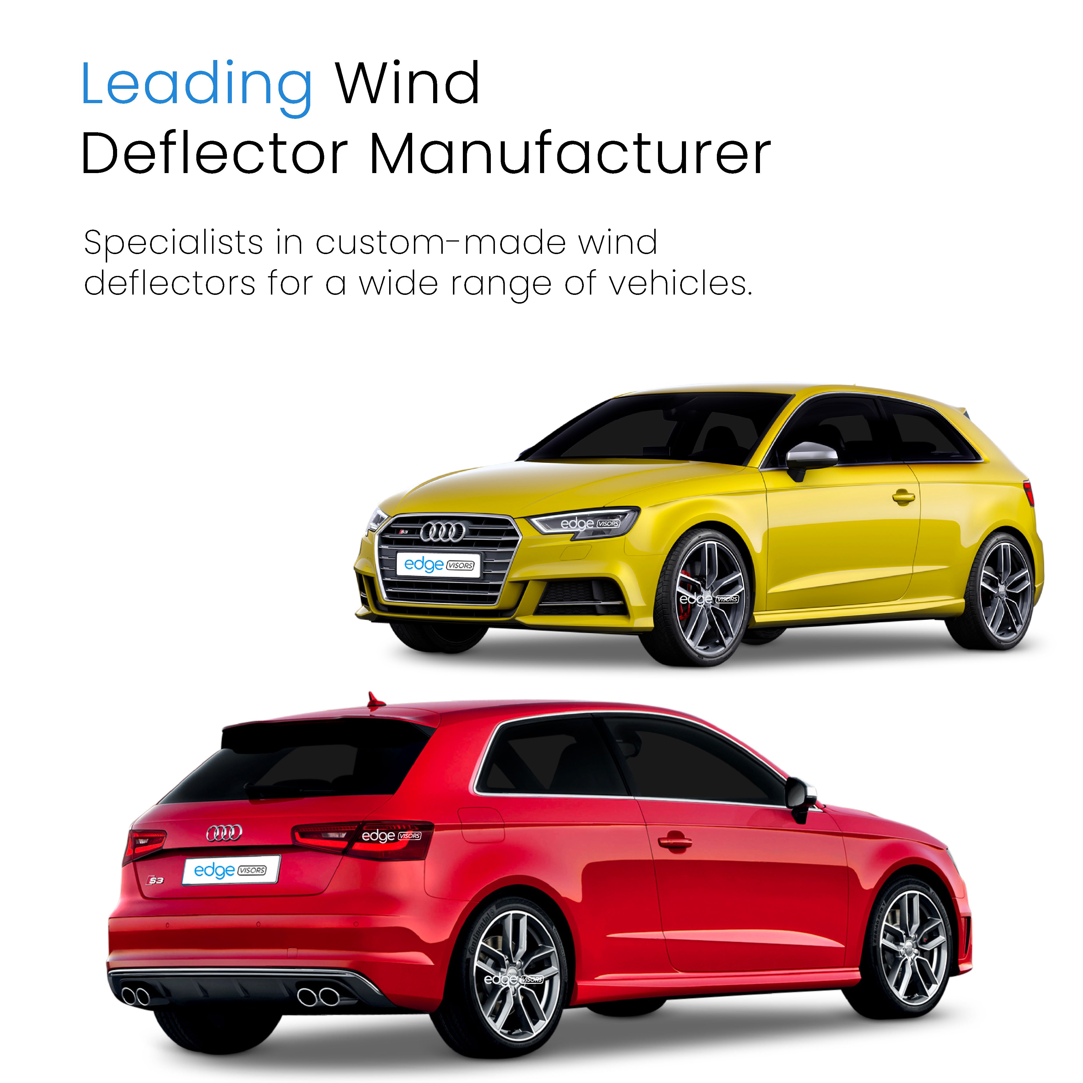 Audi A3 or S3 MK3 2013-2020 3 Door Hatchback Wind Deflectors 2pc