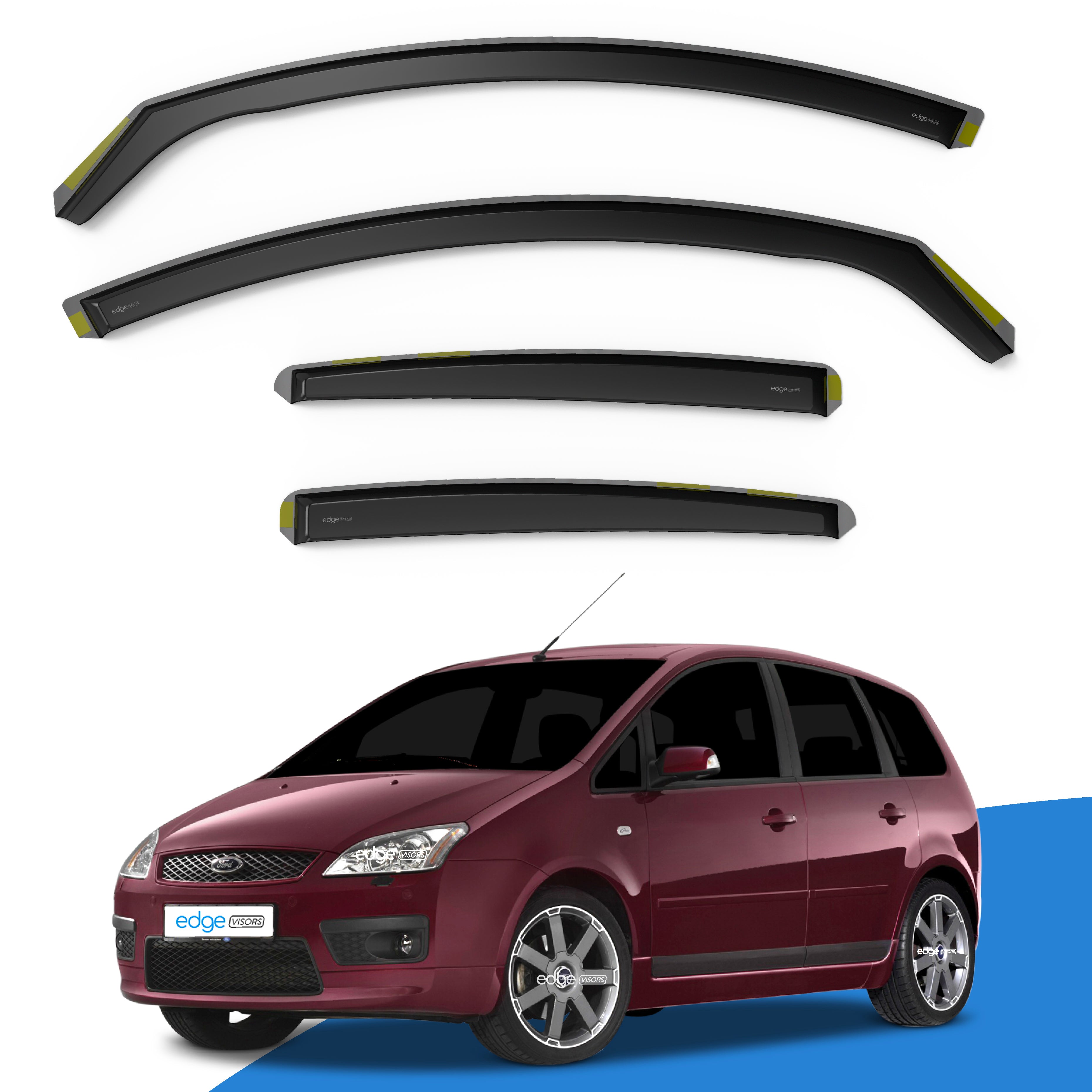 Ford C-Max MK1 2003-2010 5 Door Hatchback Wind Deflectors 4pc