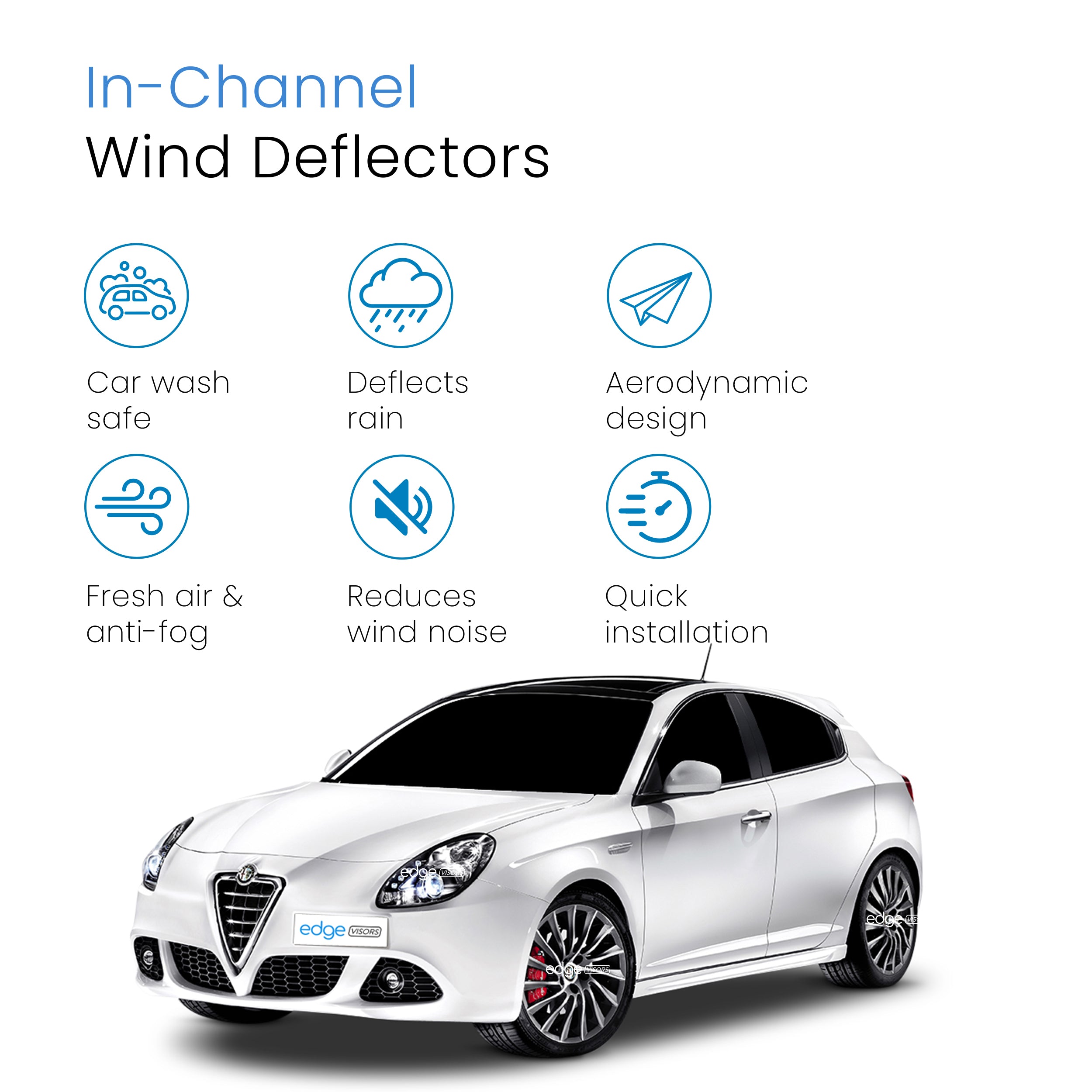 Alfa Romeo Giulietta 2010-2021 5 Door Hatchback Wind Deflectors 4pc