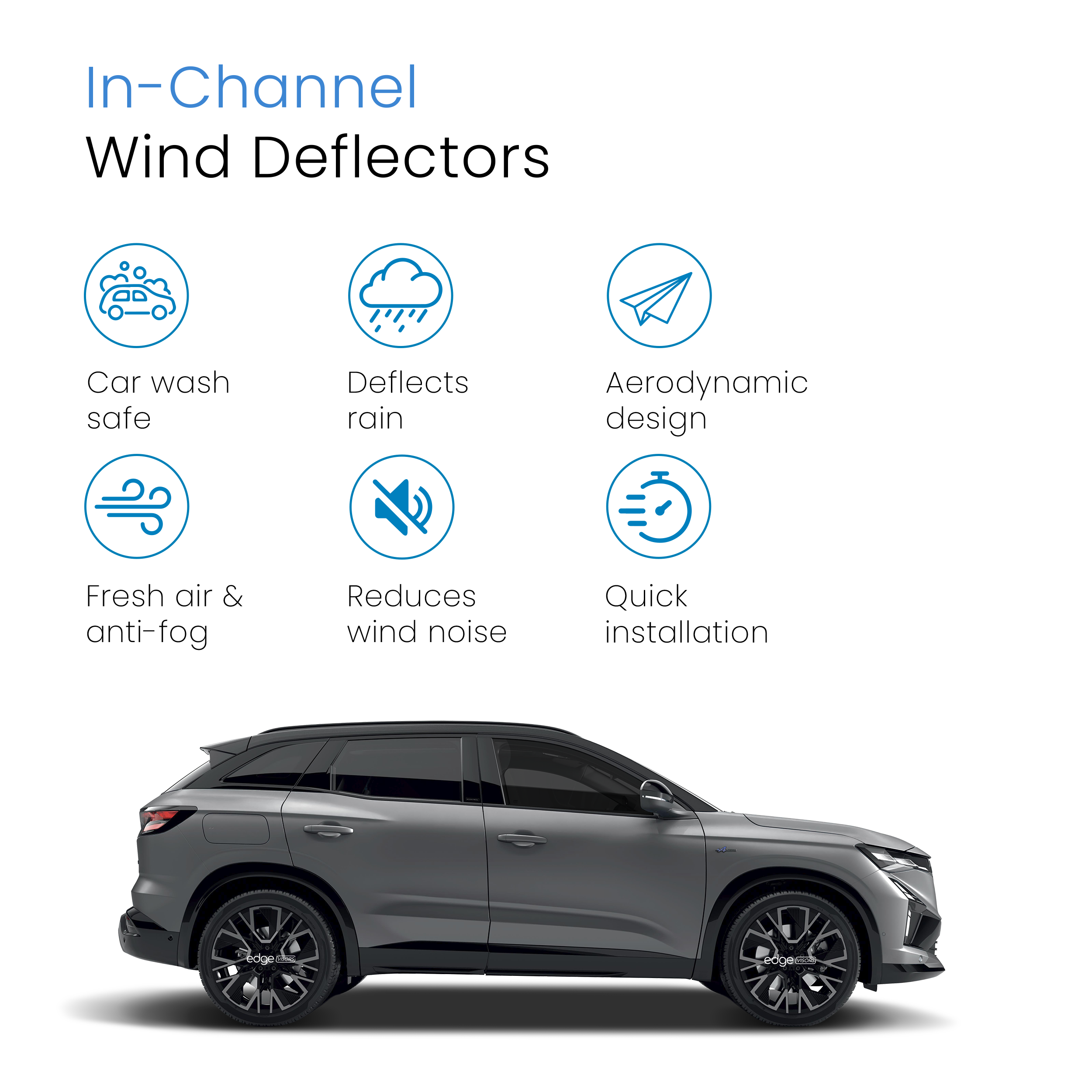 Renault Austral 2022-Onwards 5 Door SUV Wind Deflectors 4pc