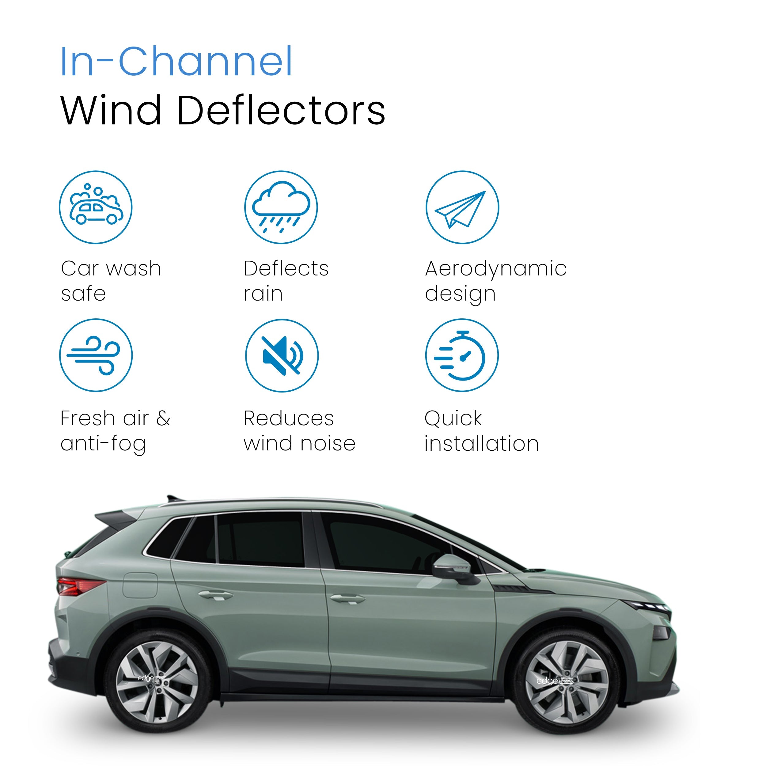 Skoda Elroq MK1 2025-Onwards 5 Door SUV Wind Deflectors 4pc