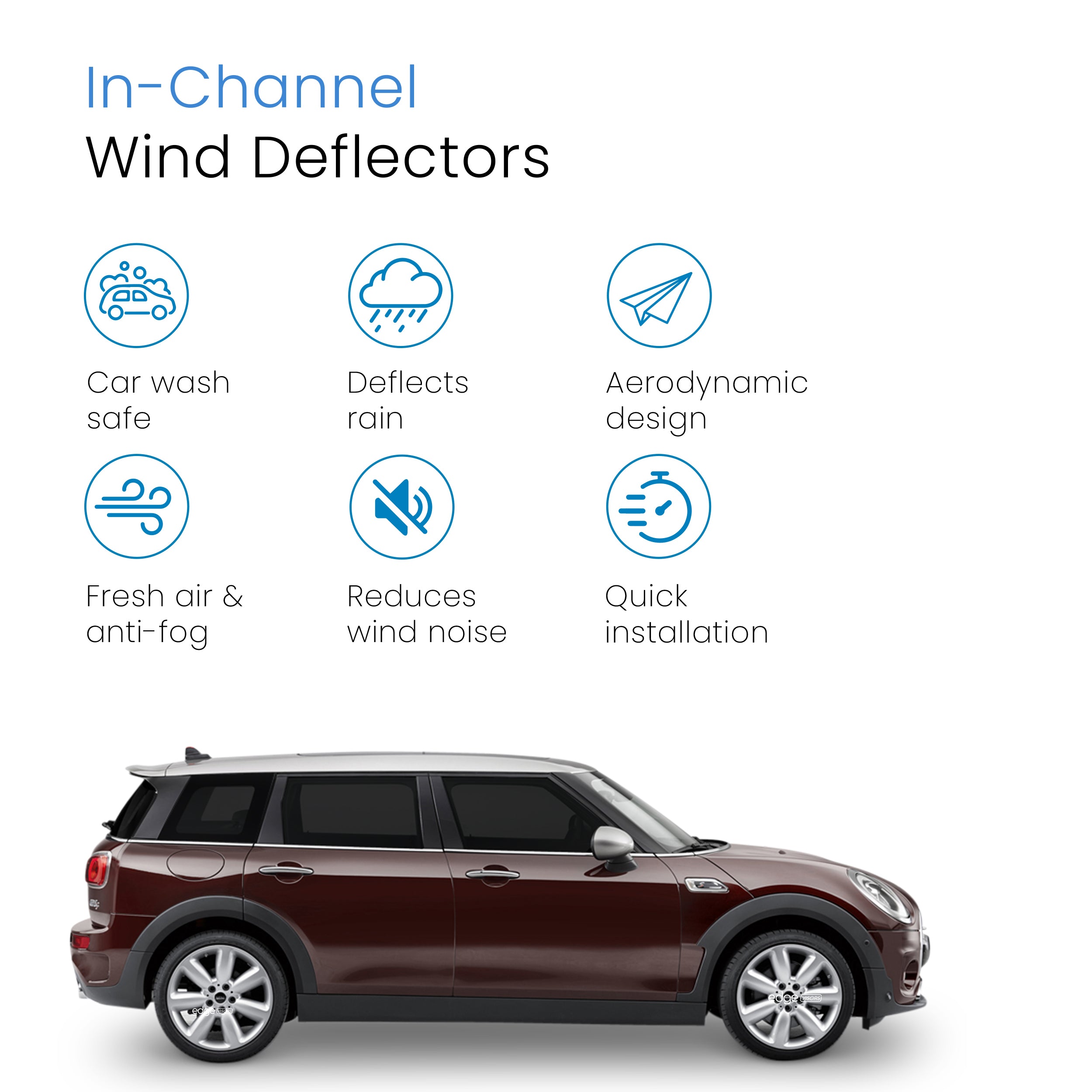 Mini Clubman MK2 2015-2024 5 Door Hatchback Wind Deflectors 4pc