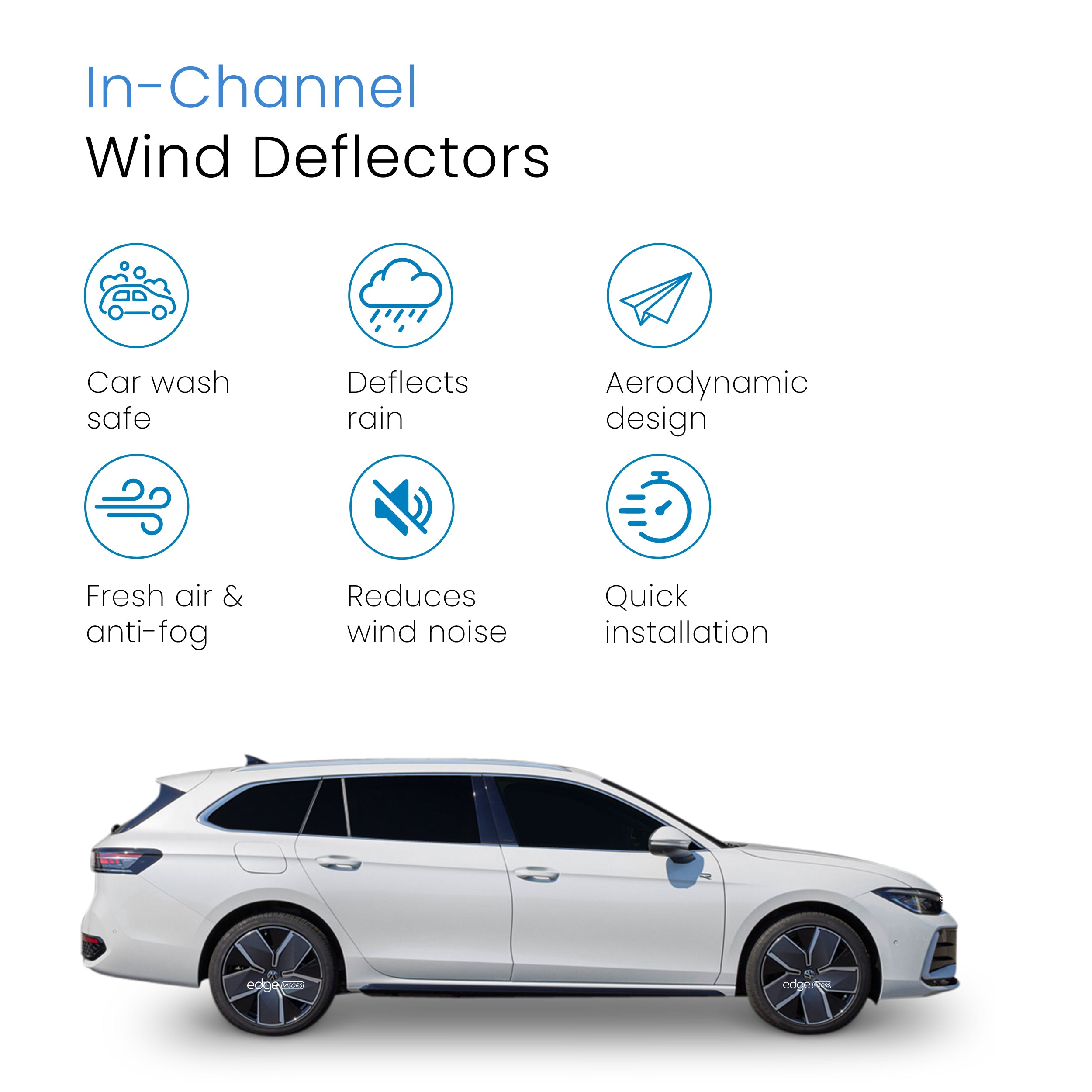 VW Passat B9 2023-Onwards 5 Door Estate Wind Deflectors 4pc