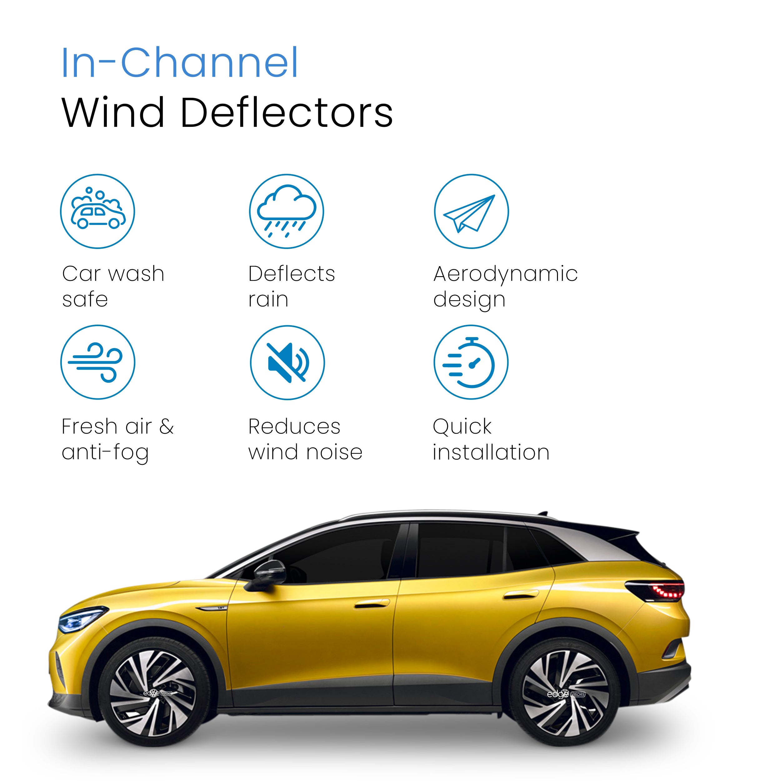 VW iD4 2020-onwards 5 Door Hatchback Wind Deflectors 4pc