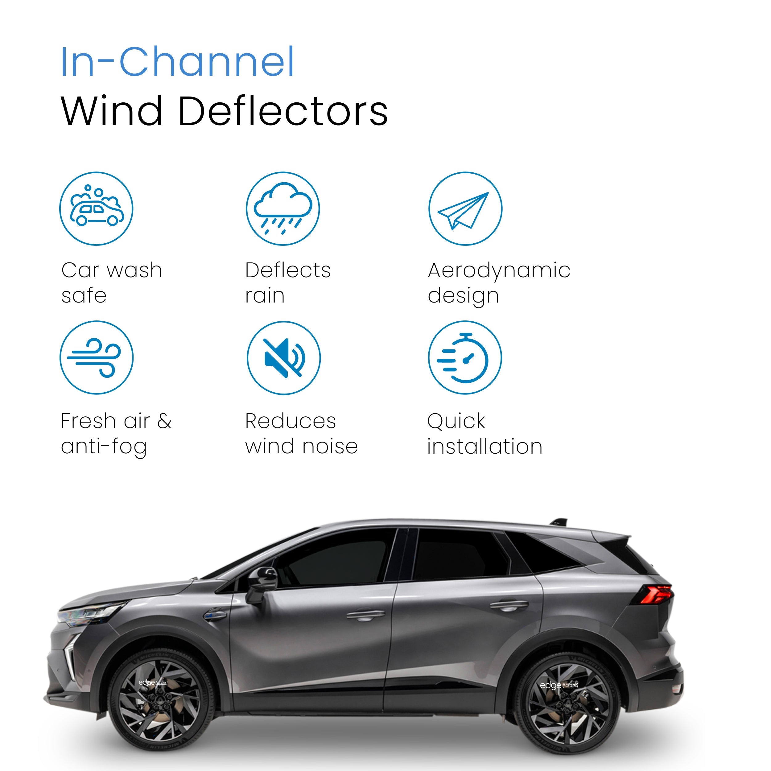 Renault Symbioz MK1 2024-Onwards 5 Door SUV Wind Deflectors 4pc