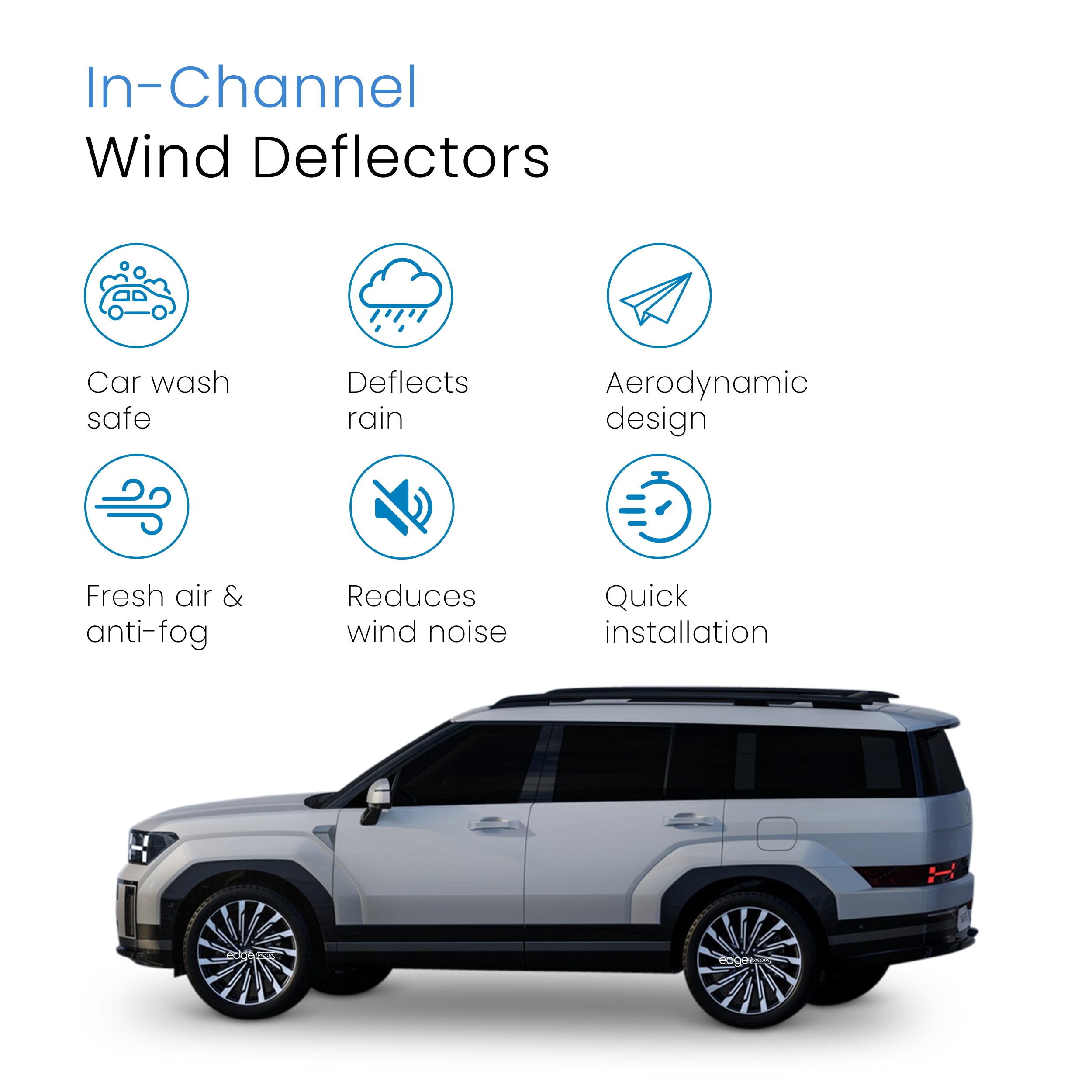 Hyundai Santa Fe MK5 2024-Onwards 5 Door SUV Wind Deflectors 4pc