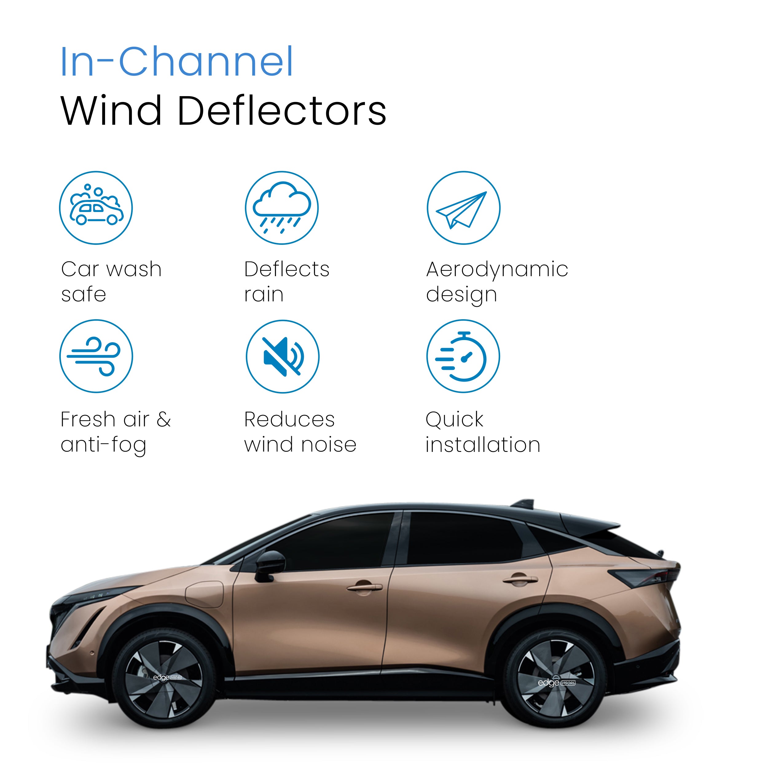 Nissan Ariya 2022-onwards 5 Door SUV Wind Deflectors 4pc