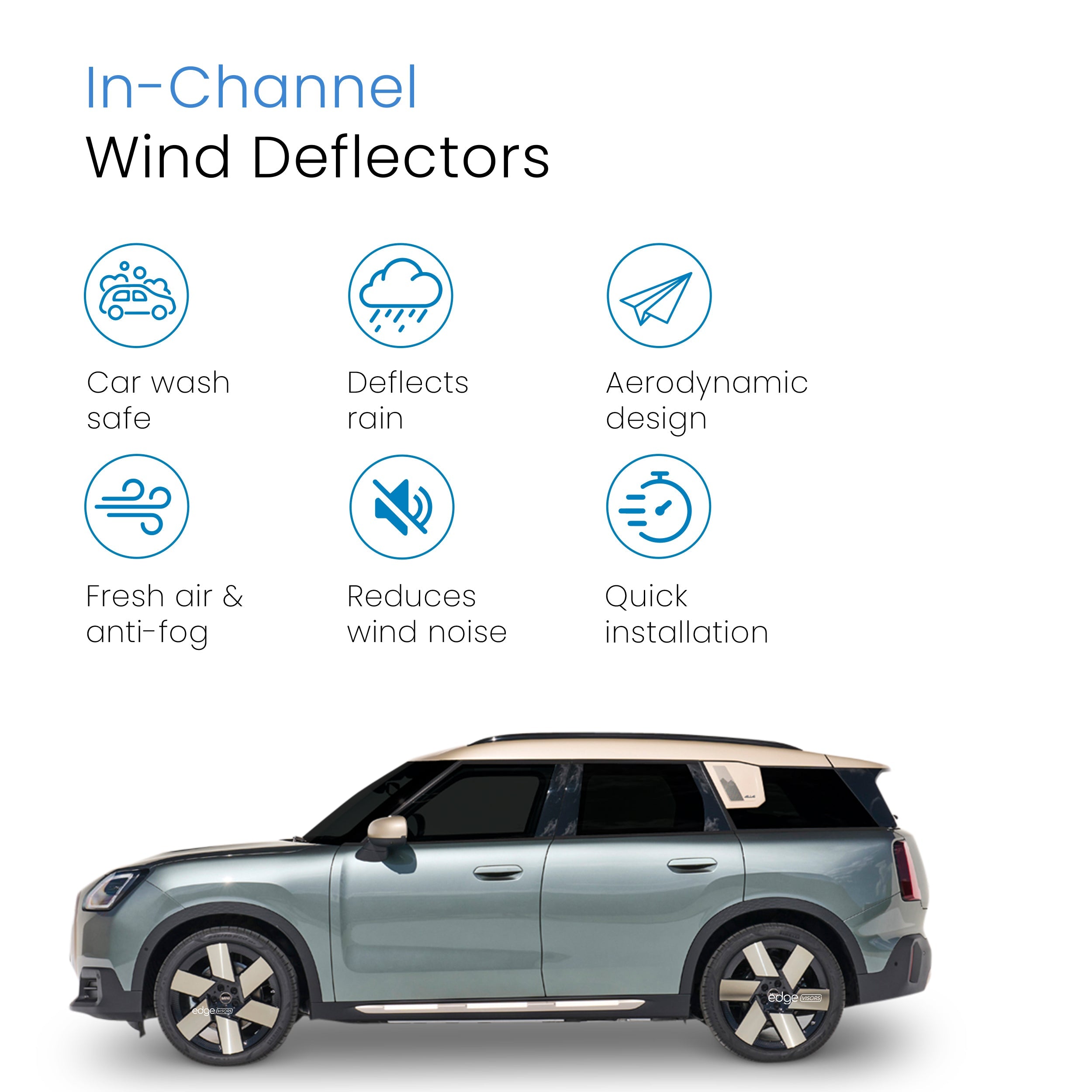 Mini Countryman U25 MK3 2023-Onwards 5 Door SUV Wind Deflectors 4pc