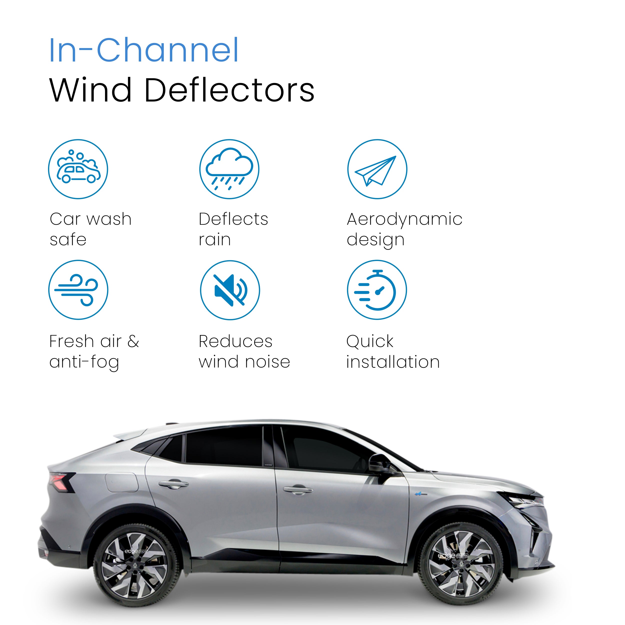 Renault Rafale 2024-onwards 5 Door SUV Wind Deflectors 4pc