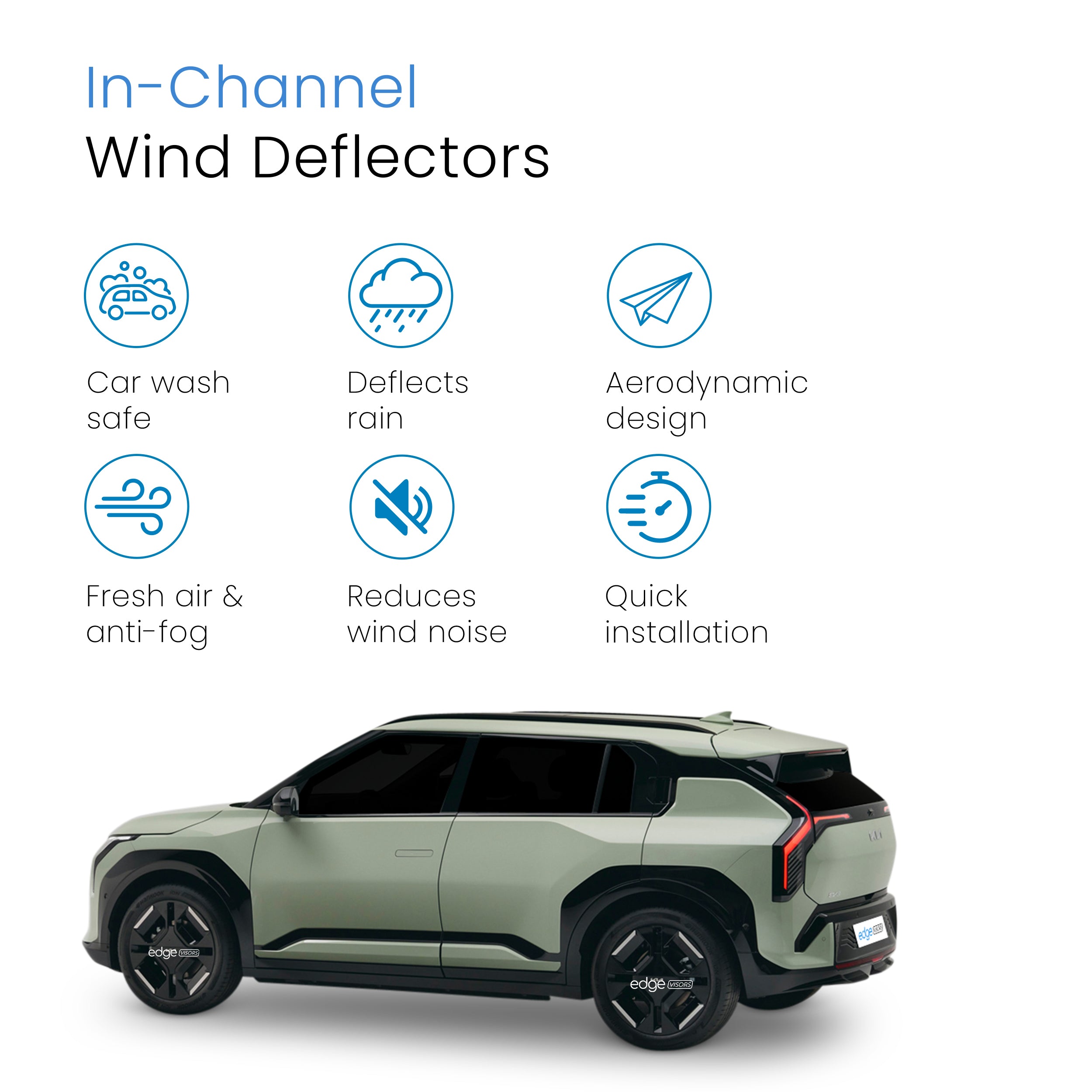 KIA EV3 2024-onwards 5 Door SUV Wind Deflectors 4pc