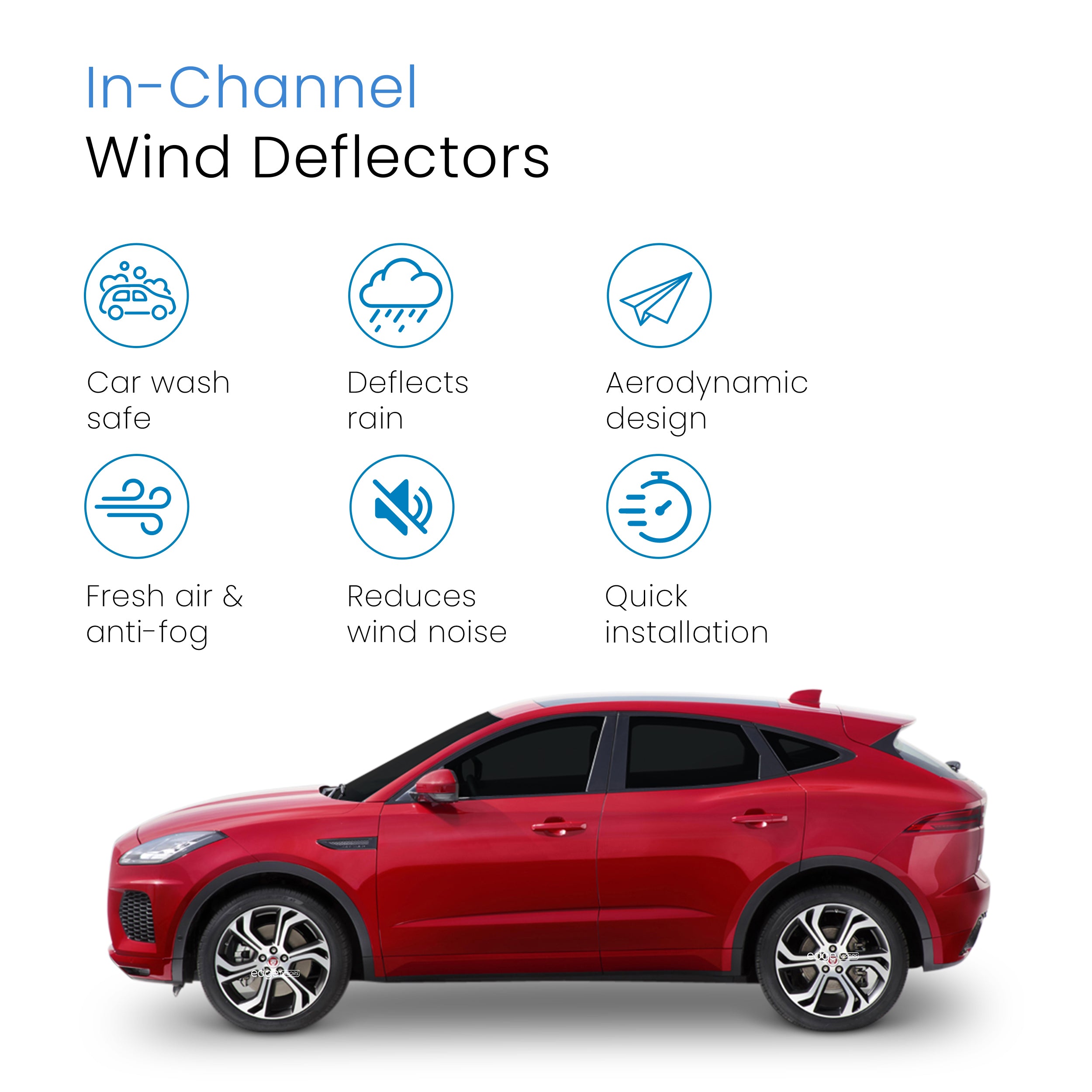 Jaguar E-PACE 2017-Onwards 5 Door SUV Wind Deflectors 4pc