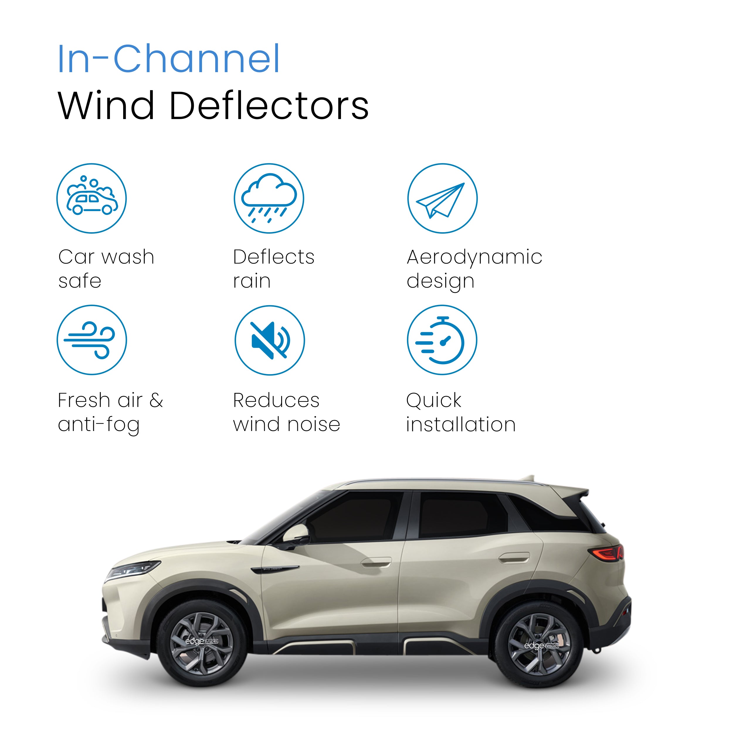 BYD Atto 2 2024-Onwards 5 Door SUV Wind Deflectors 4pc