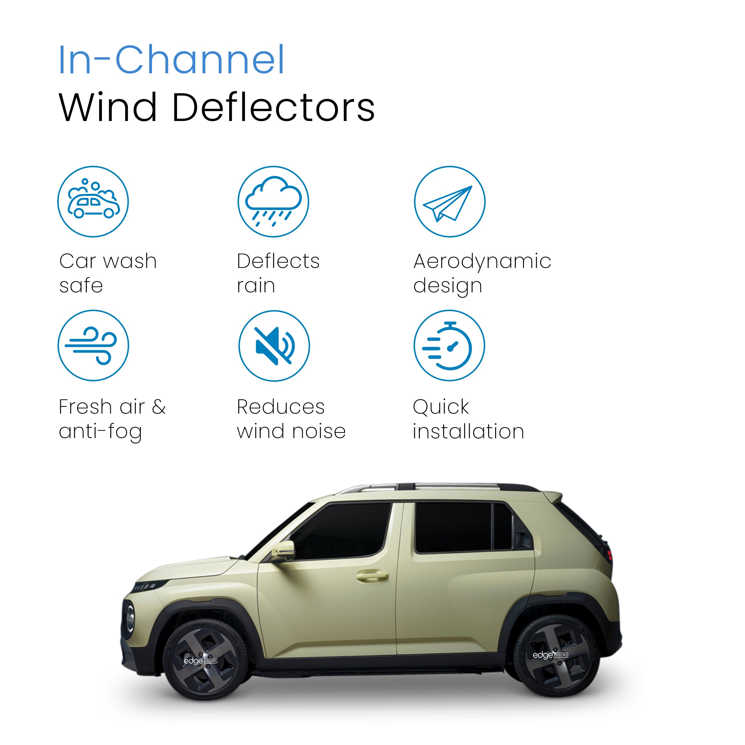 Hyundai Inster 2025-Onwards 5 Door SUV Wind Deflectors 4pc