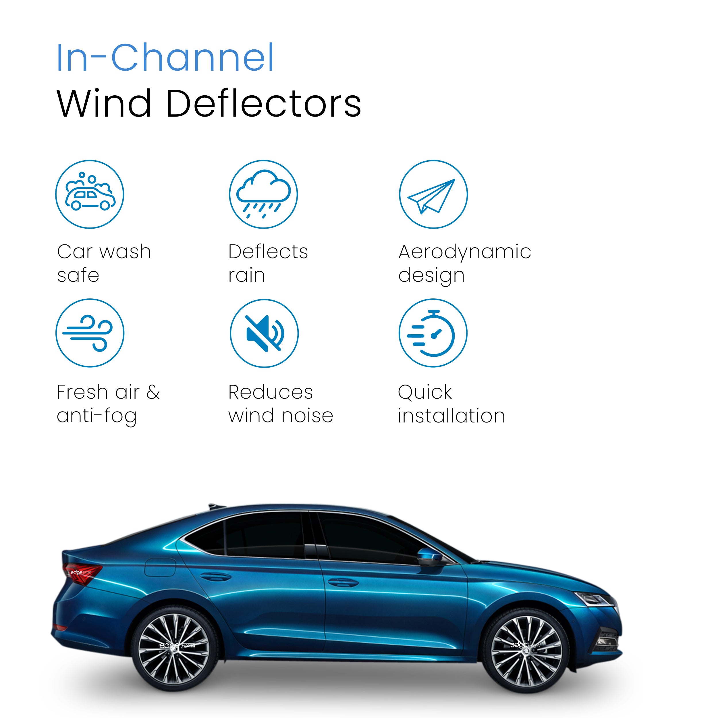 Skoda Octavia MK4 2020-2025 4 Door Saloon Wind Deflectors 4pc