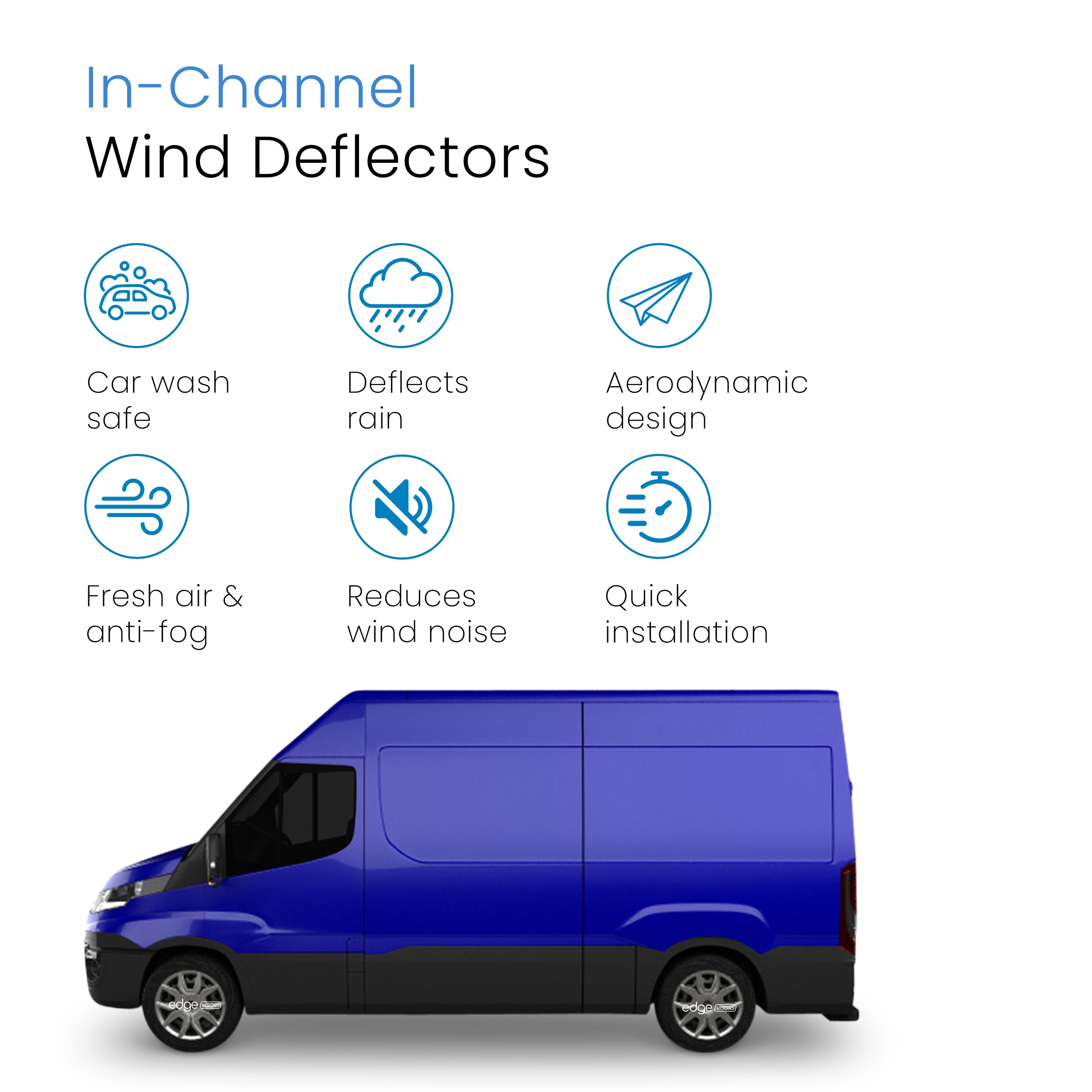 Iveco Daily Van 2014-2024 2 Door Van Wind Deflectors 2pc