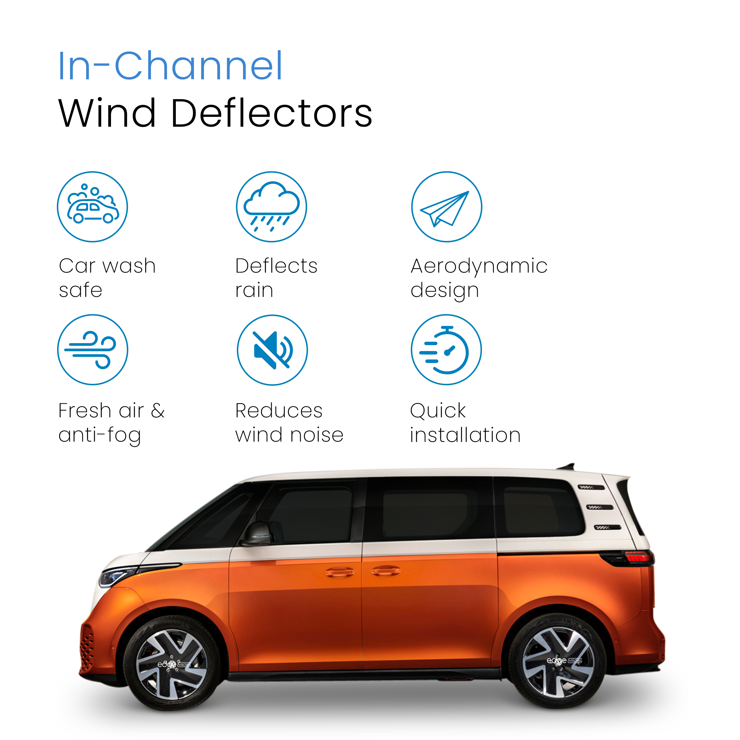 VW ID Buzz 2022-onwards 2 Door MPV Wind Deflectors 2pc
