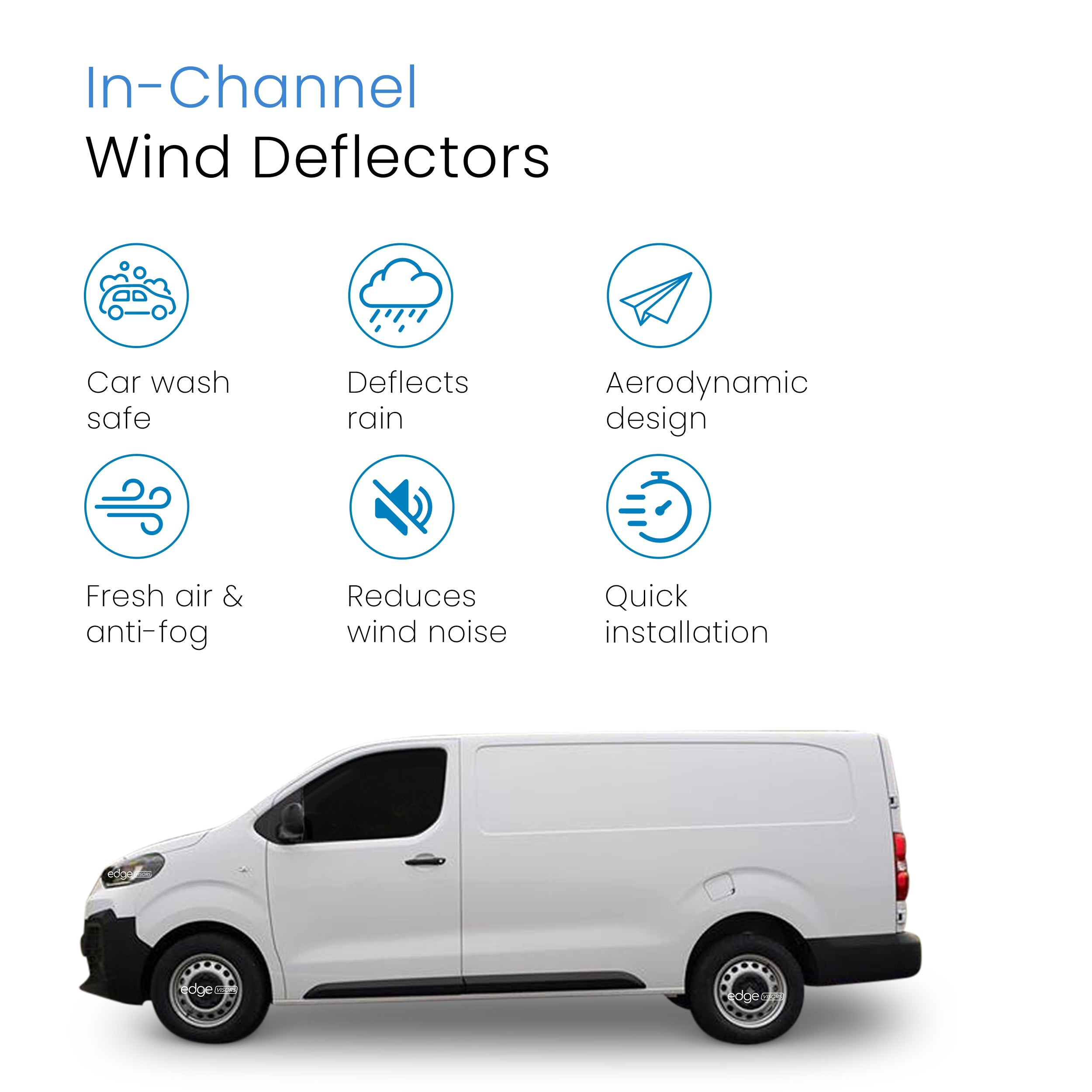 Fiat Scudo MK3 2022-Up 2 Door Van Wind Deflectors 2pc