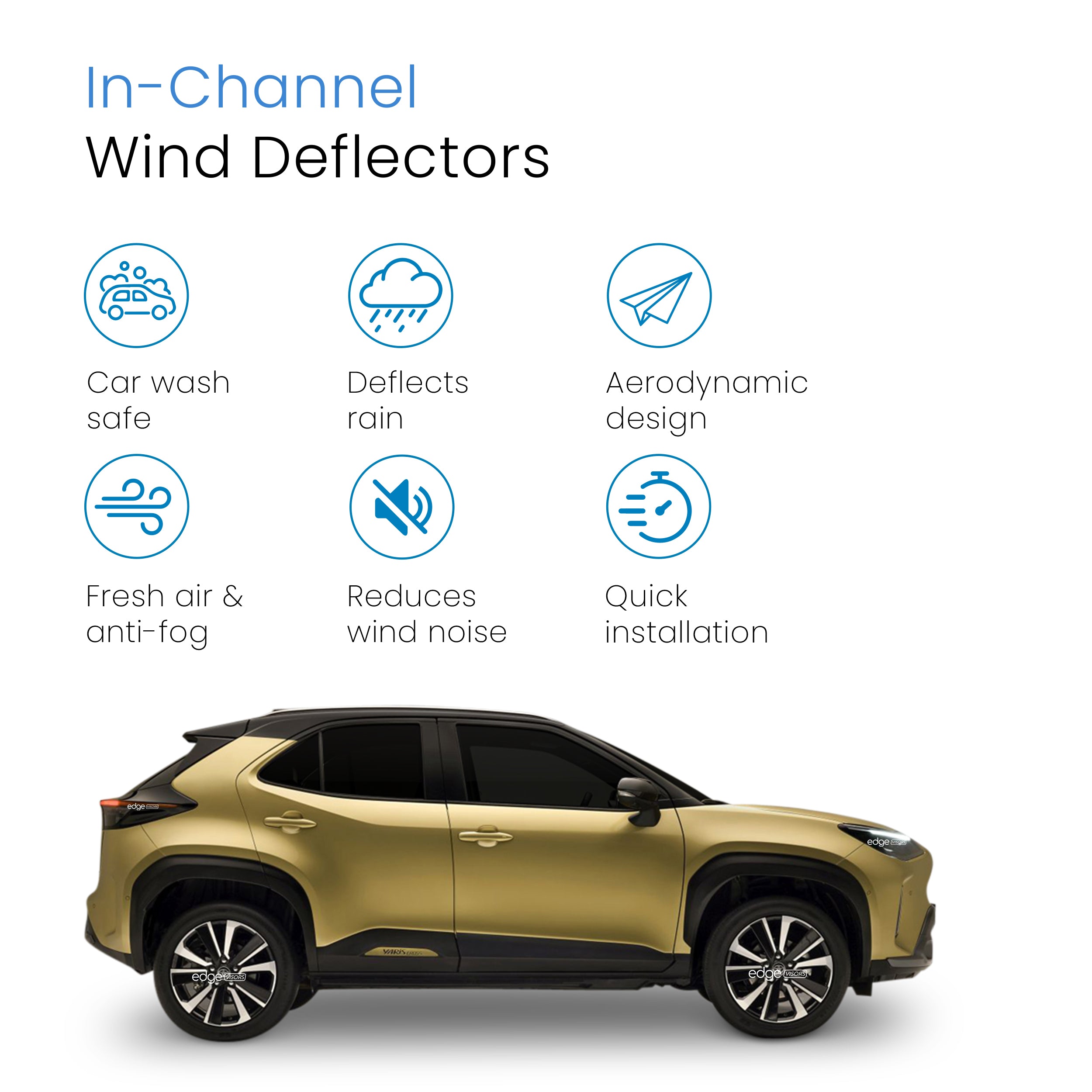 Toyota Yaris Cross 2021-2024 5 Door SUV Wind Deflectors 4pc