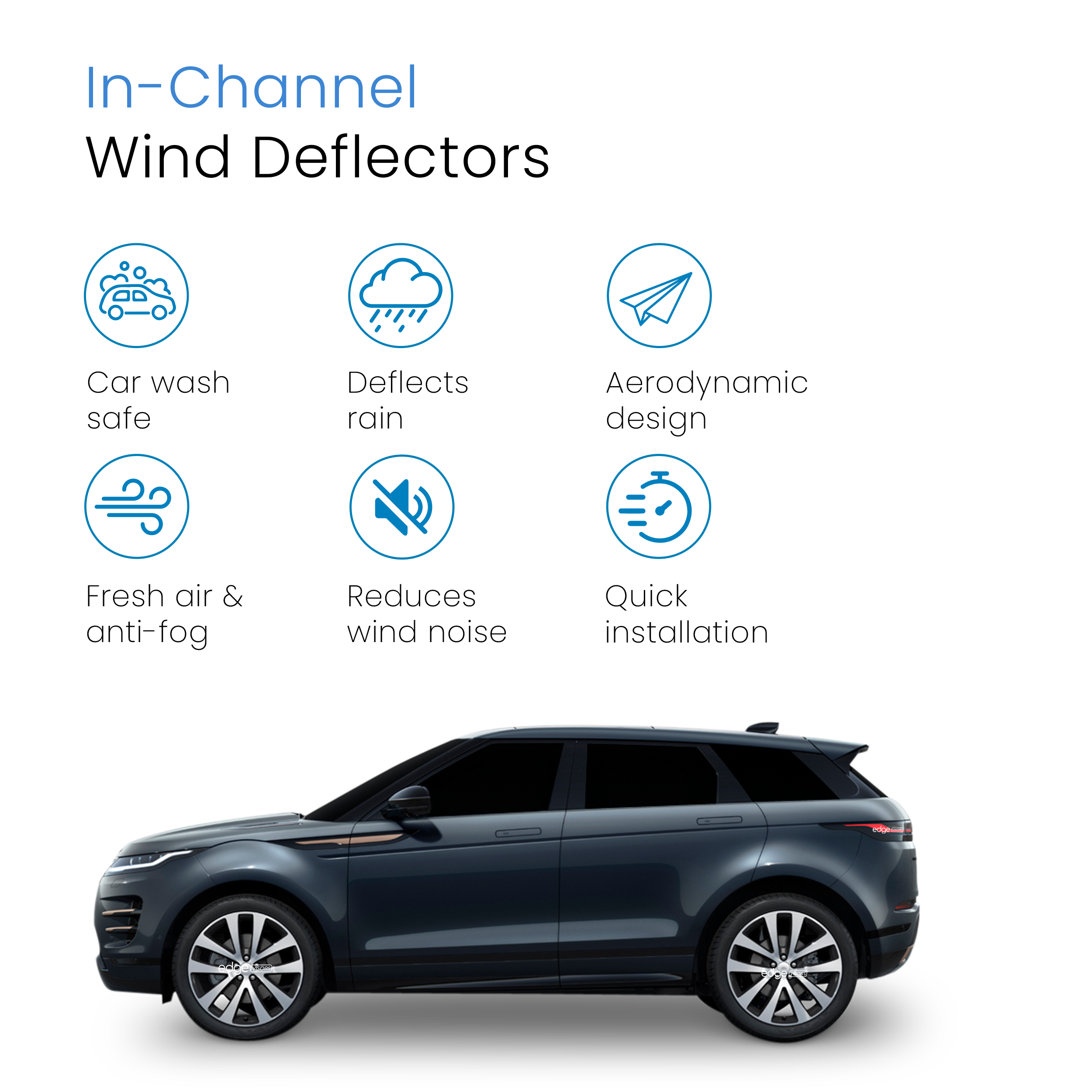 Range Rover Evoque MK2 2018-Onwards 5 Door SUV Wind Deflectors 4pc