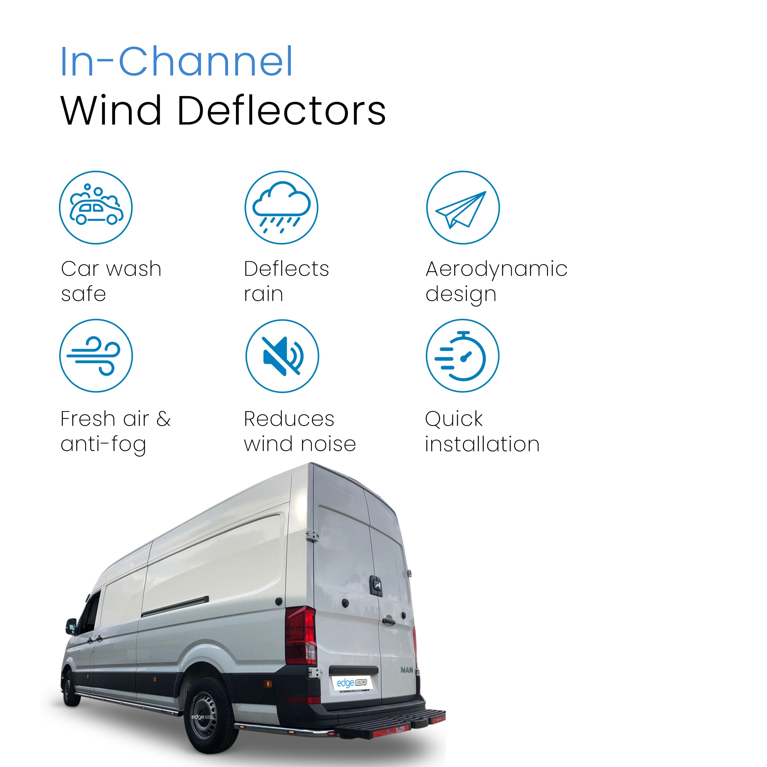 MAN TGE 2017-2024 2 Door Van Wind Deflectors 2pc