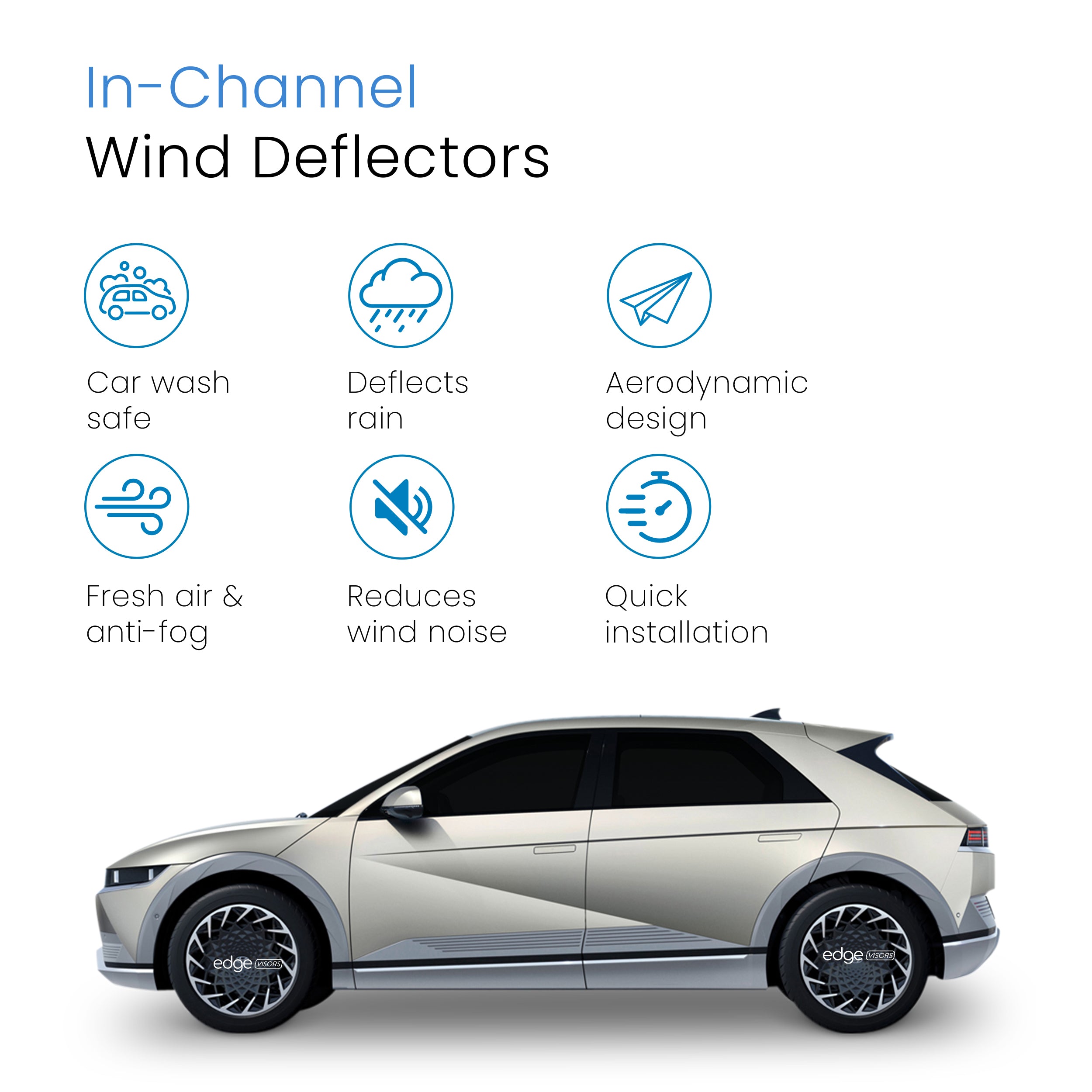 Hyundai IONIQ 5/UNIQ/NE 2021-onwards 5 Door SUV Wind Deflectors 4pc