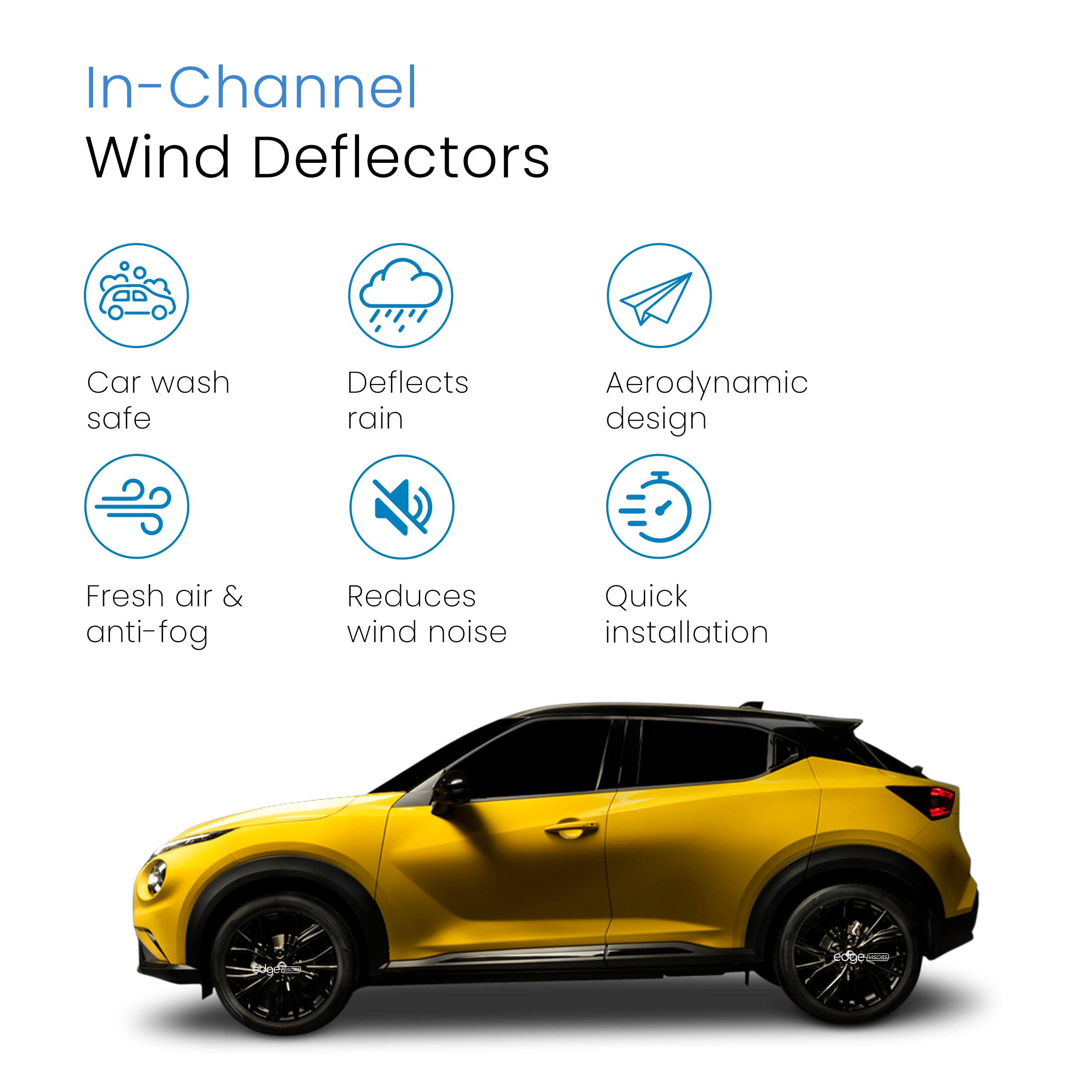 Nissan Juke MK2 2019-onwards 5 Door SUV Wind Deflectors 4pc