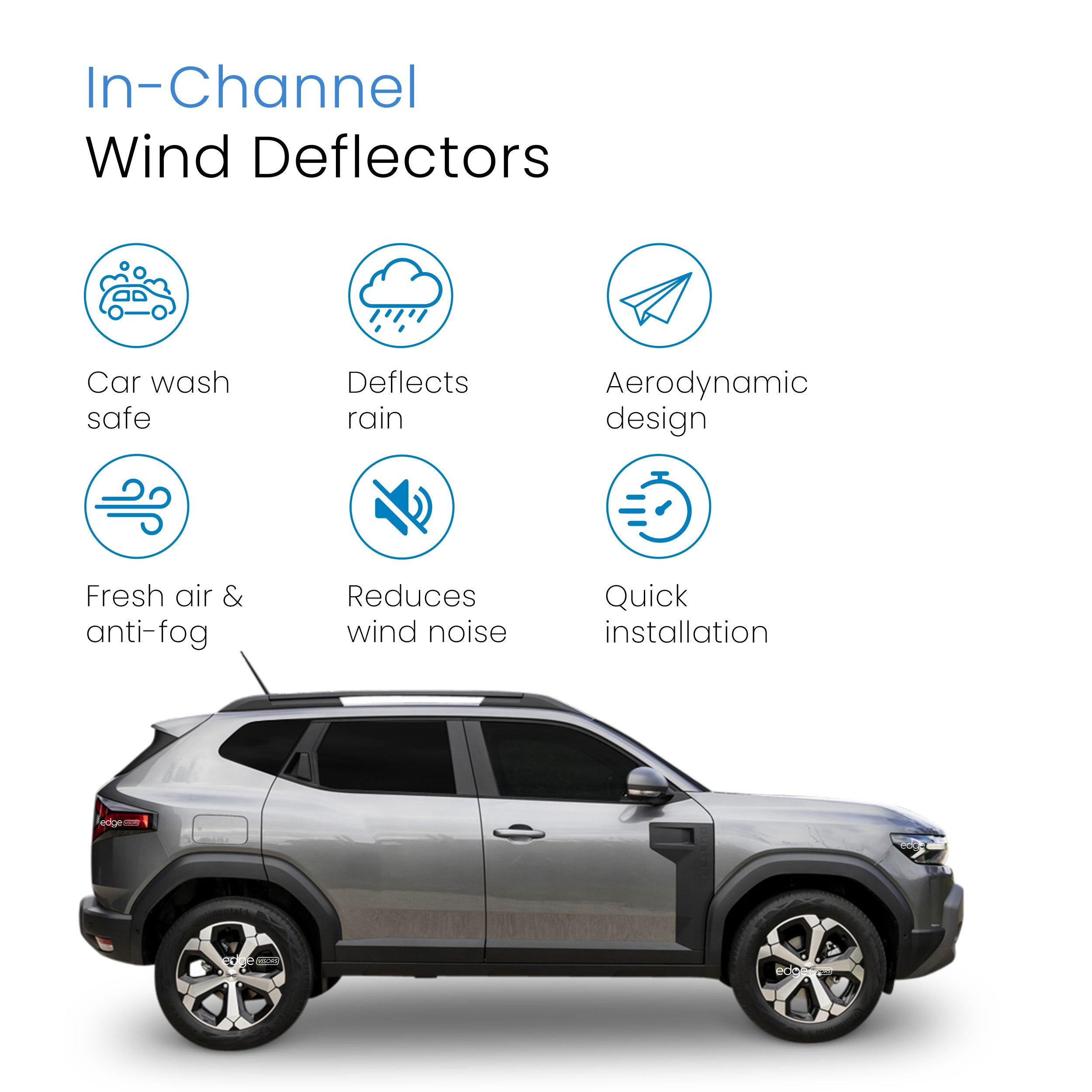 Dacia Duster MK3 2024-Onwards 5 Door SUV Wind Deflectors 4pc