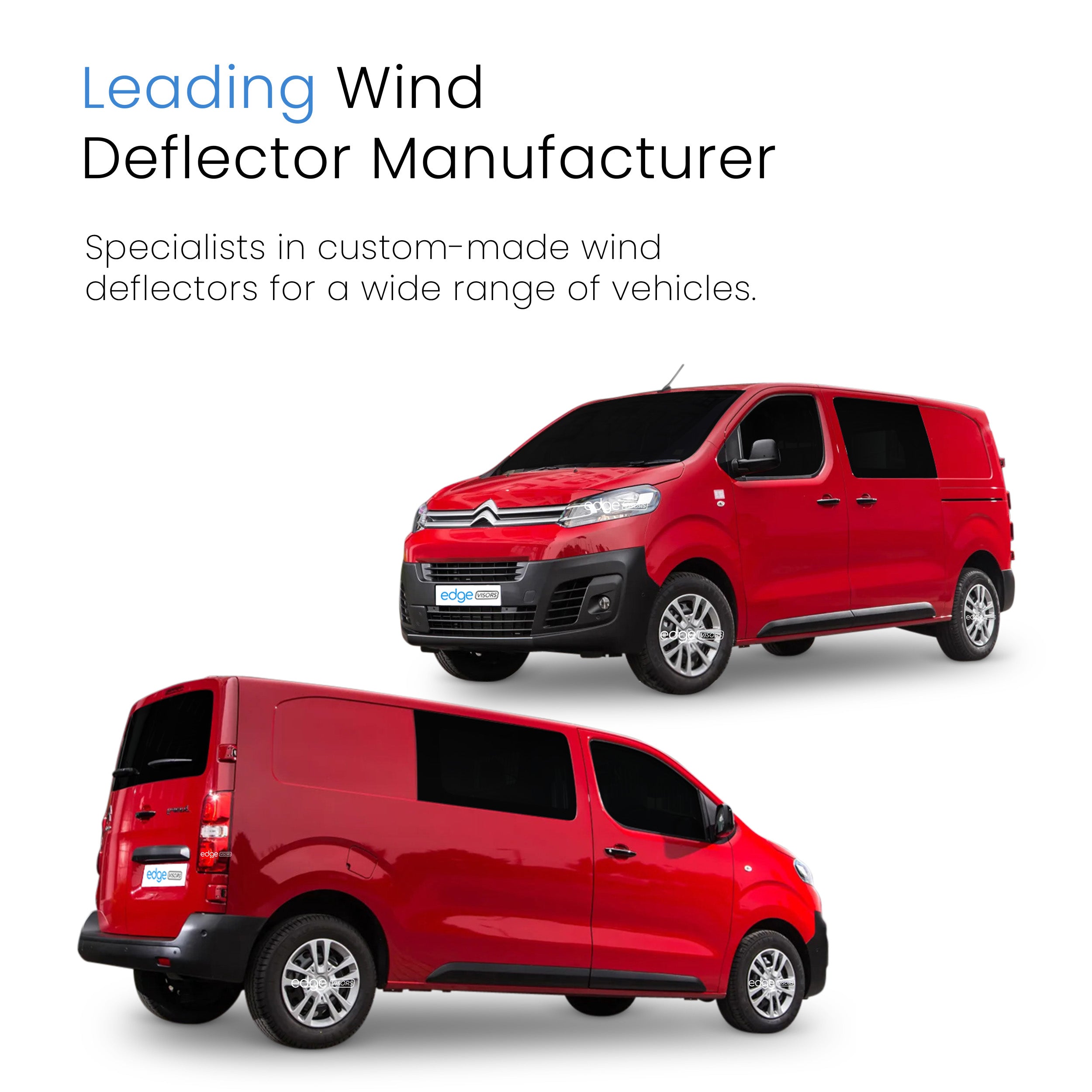 Citroen Jumpy MK3 2016-Onwards 2 Door Van Wind Deflectors 4pc