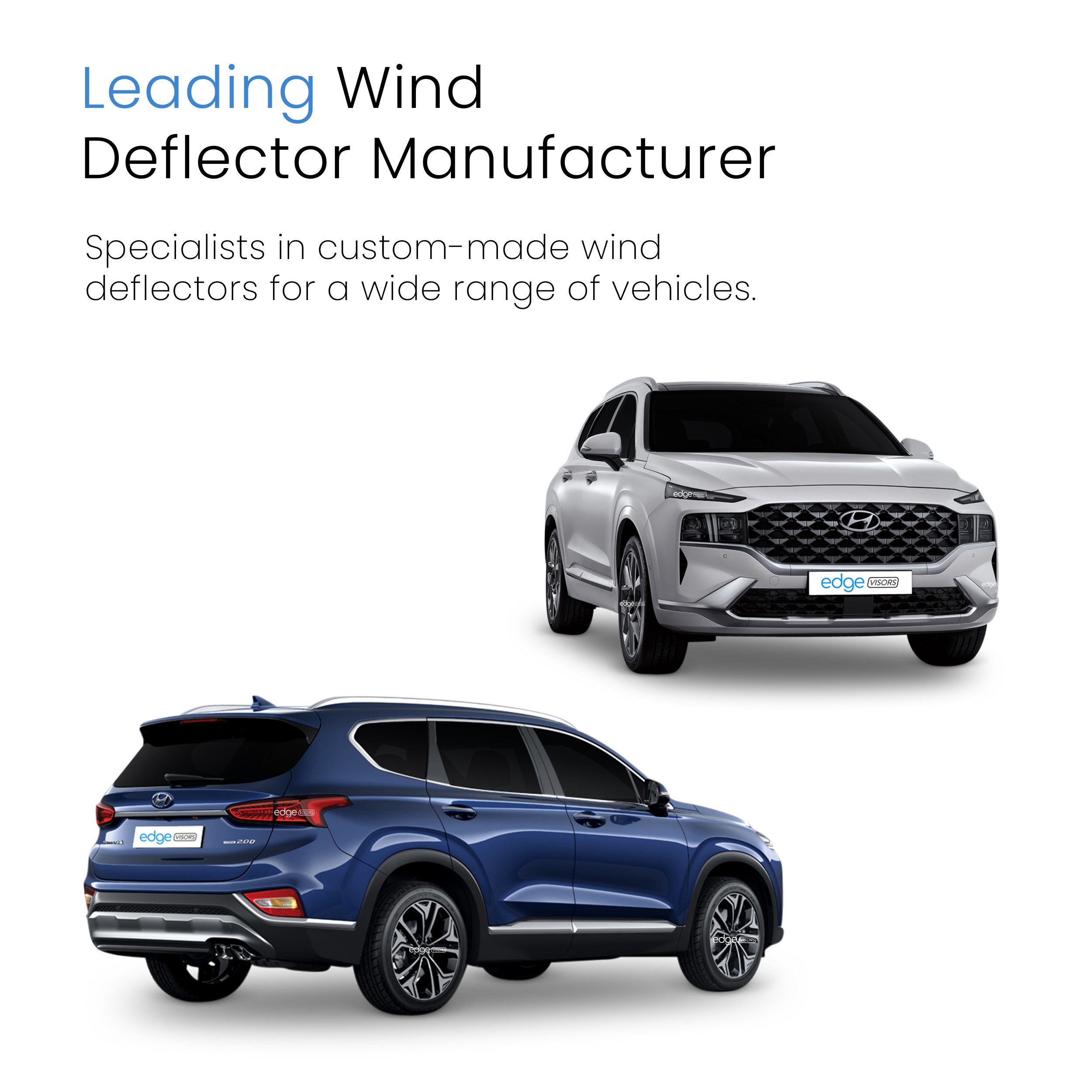 Hyundai Santa Fe MK4 2018-Onwards 5 Door SUV Wind Deflectors 4pc