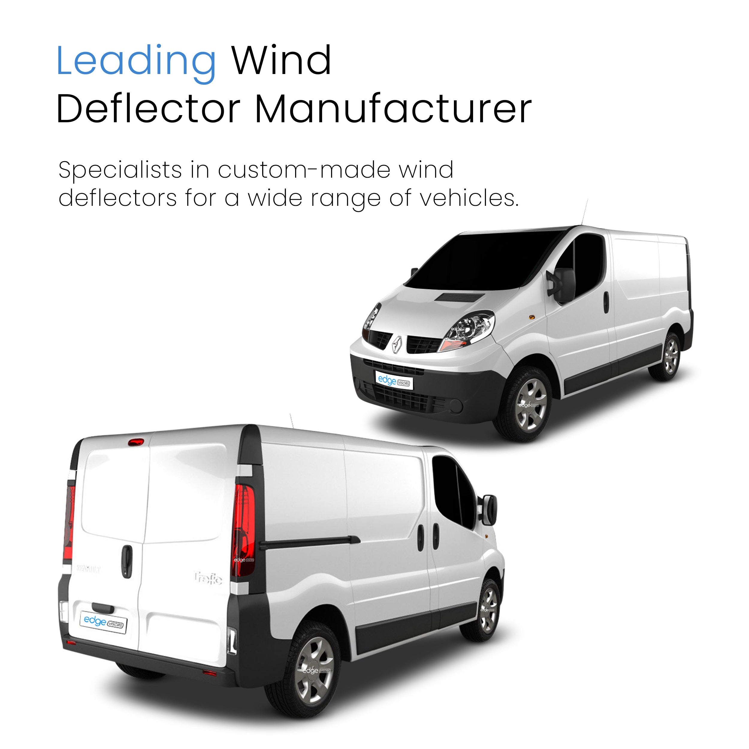 Renault Trafic MK2 2001-2014 2 Door short Fits VAN Wind Deflectors 2pc