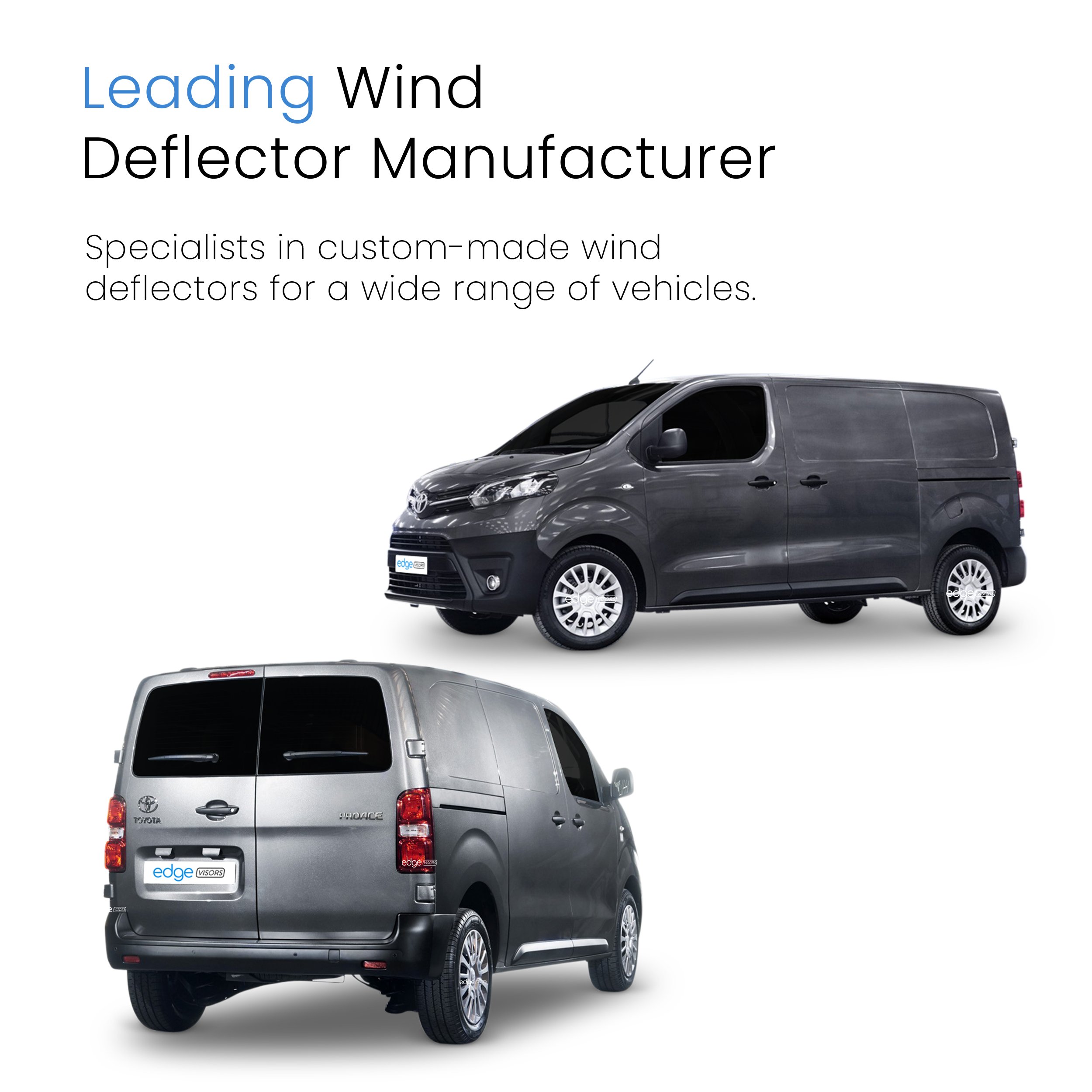 Toyota Proace MK2/Verso 2016-Up 2 Door Van Wind Deflectors 2pc