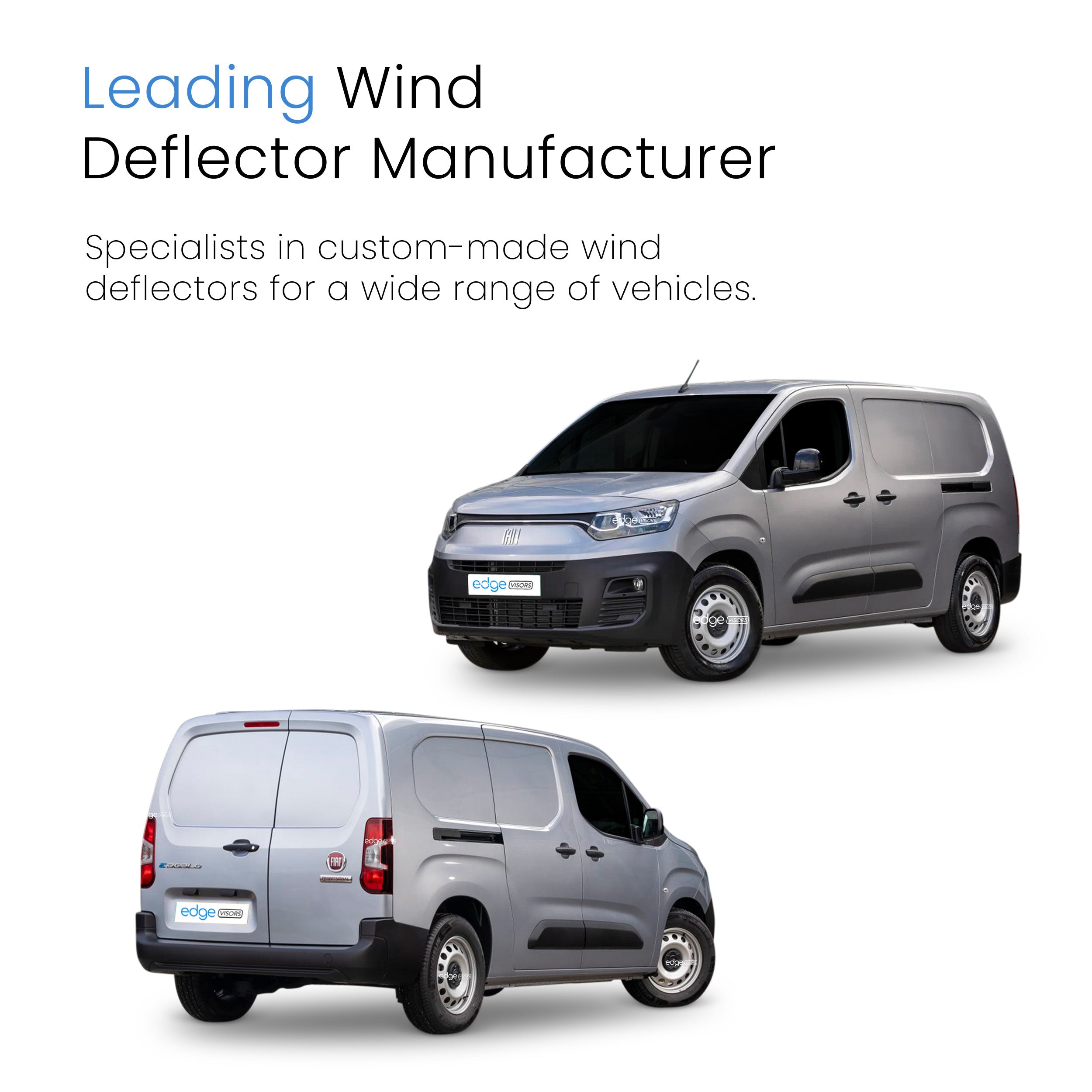Fiat Doblo/E-Doblo MK3 2022-Onwards 2 Door Van Wind Deflectors 2pc