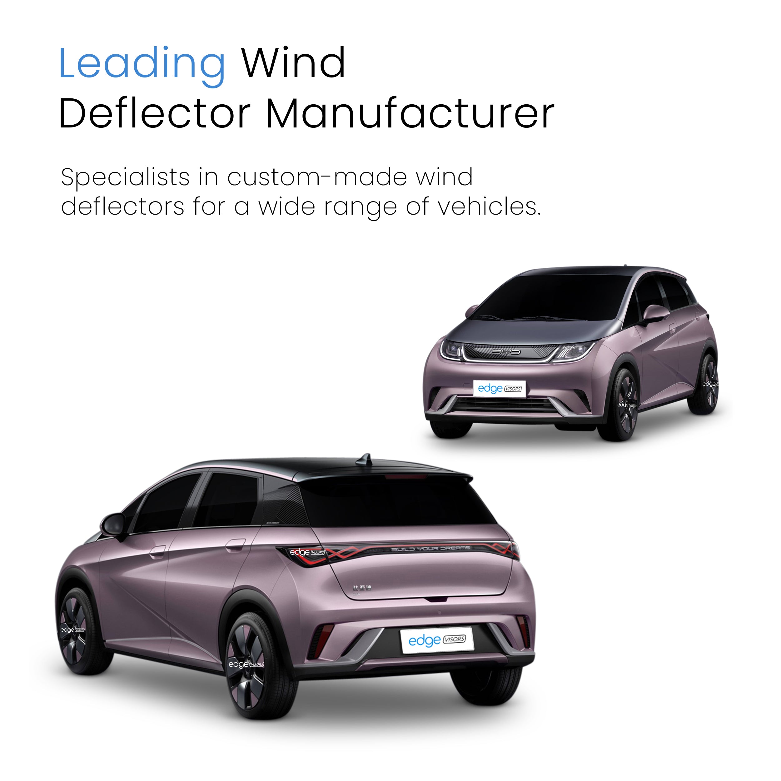 BYD Dolphin 2021-Onwards 5 Door Hatchback Wind Deflectors 4pc