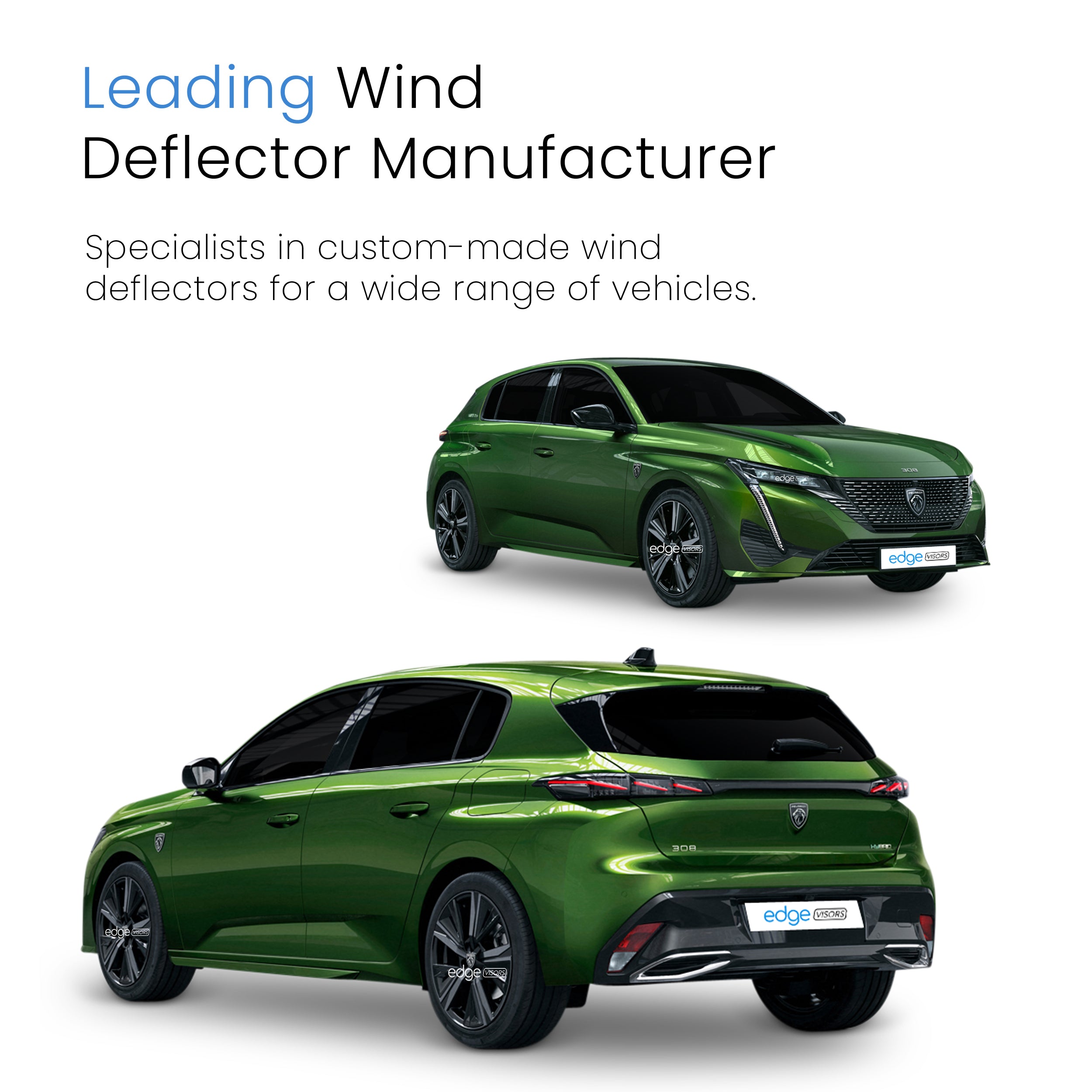 Peugeot 308 MK3 2021-Onwards 5 Door Hatchback Wind Deflectors 4pc