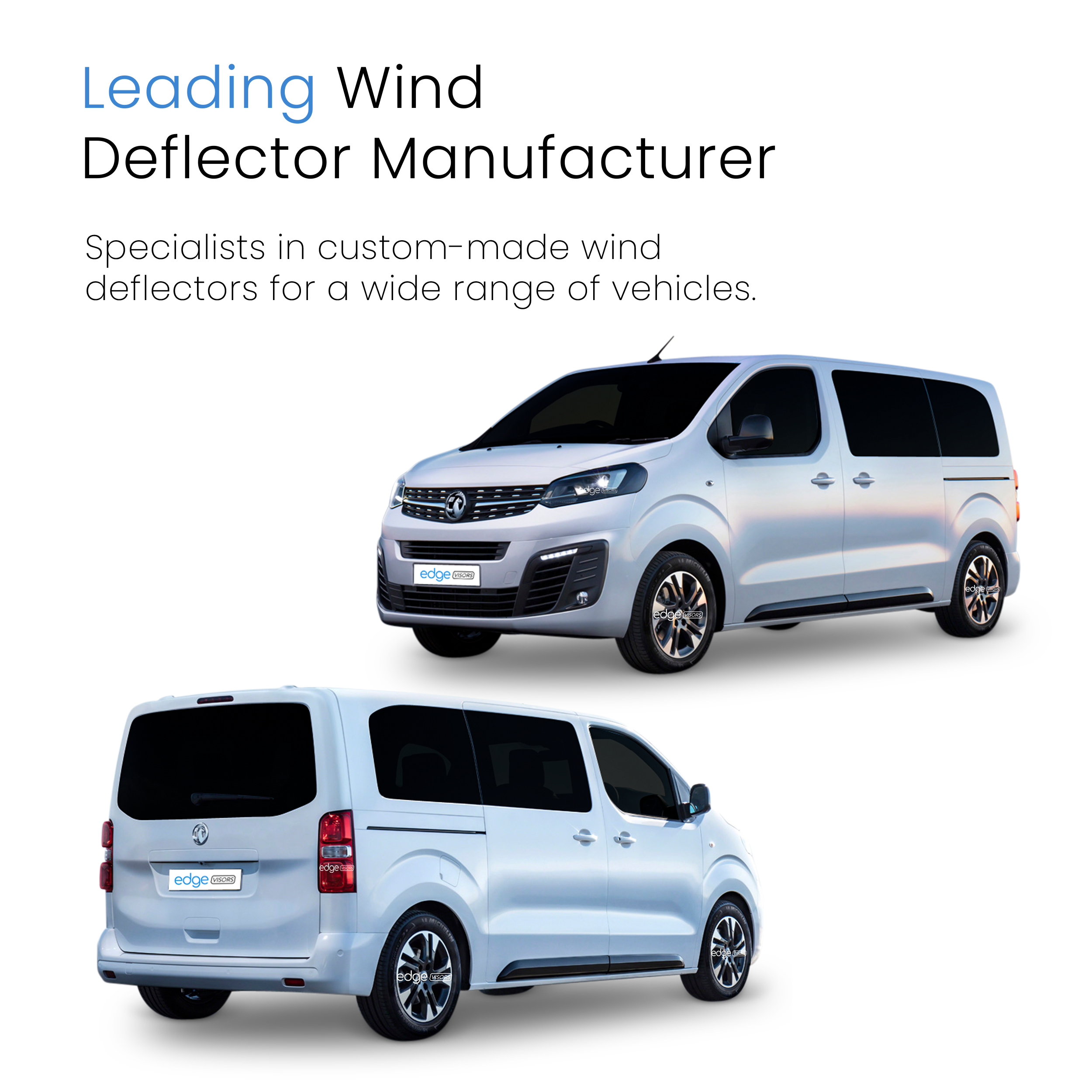 Vauxhall Vivaro Zafira Life MK3 2019-Onwards 2 Door Van Wind Deflectors 2pc