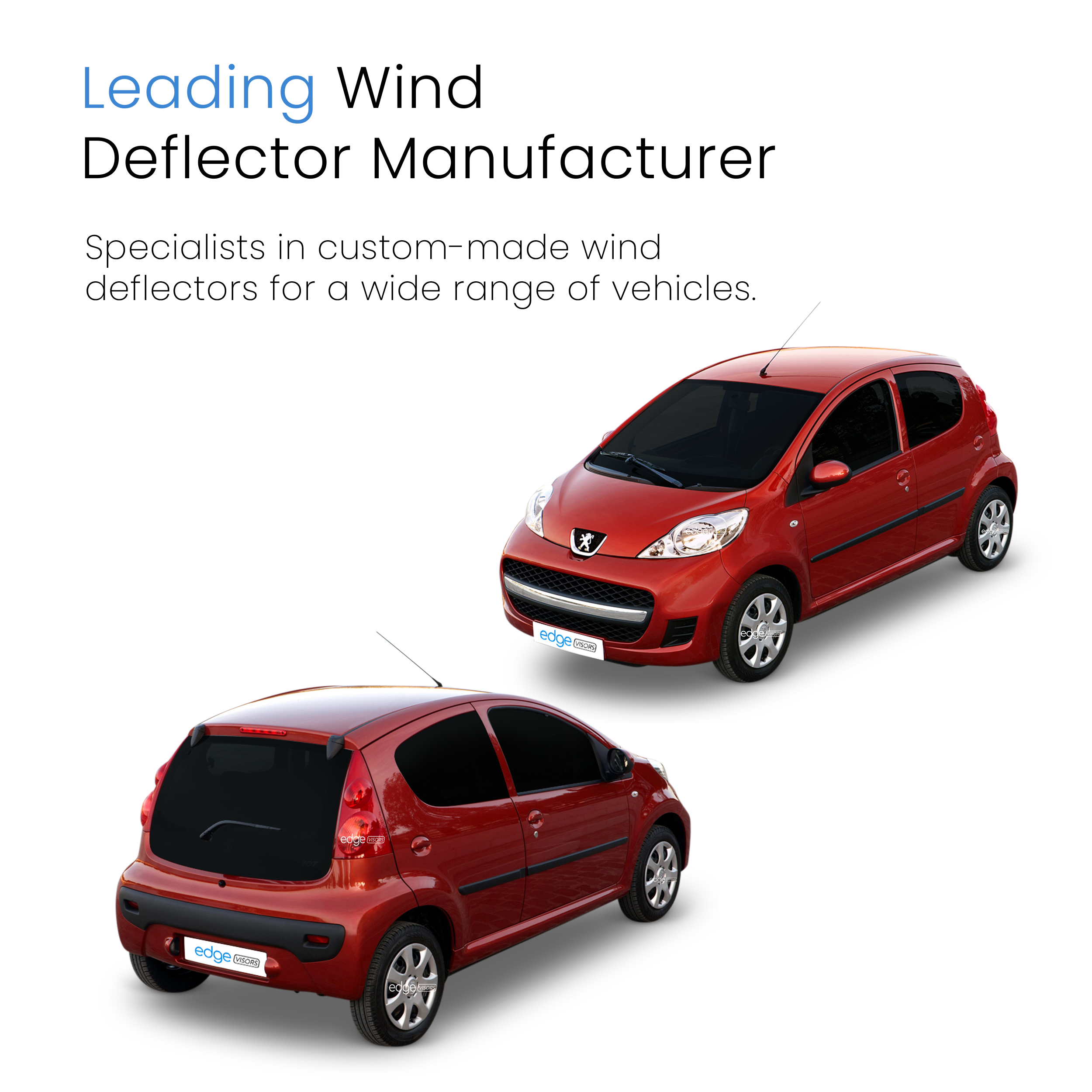 Peugeot 107 2005-2014 3 Door Hatchback Wind Deflectors 4pc