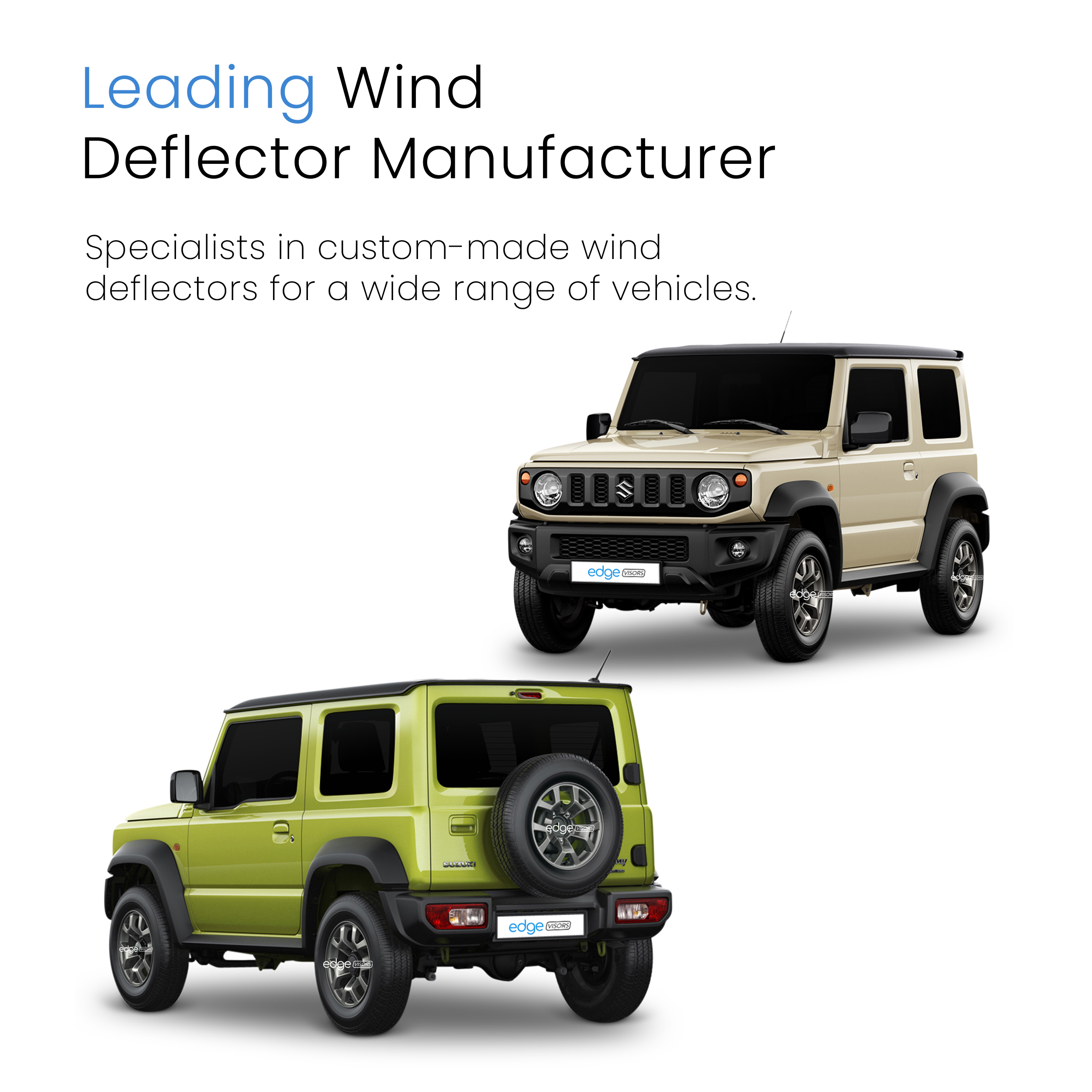 Suzuki Jimny MK4 2018-Onwards 2 Door SUV Wind Deflectors 2pc