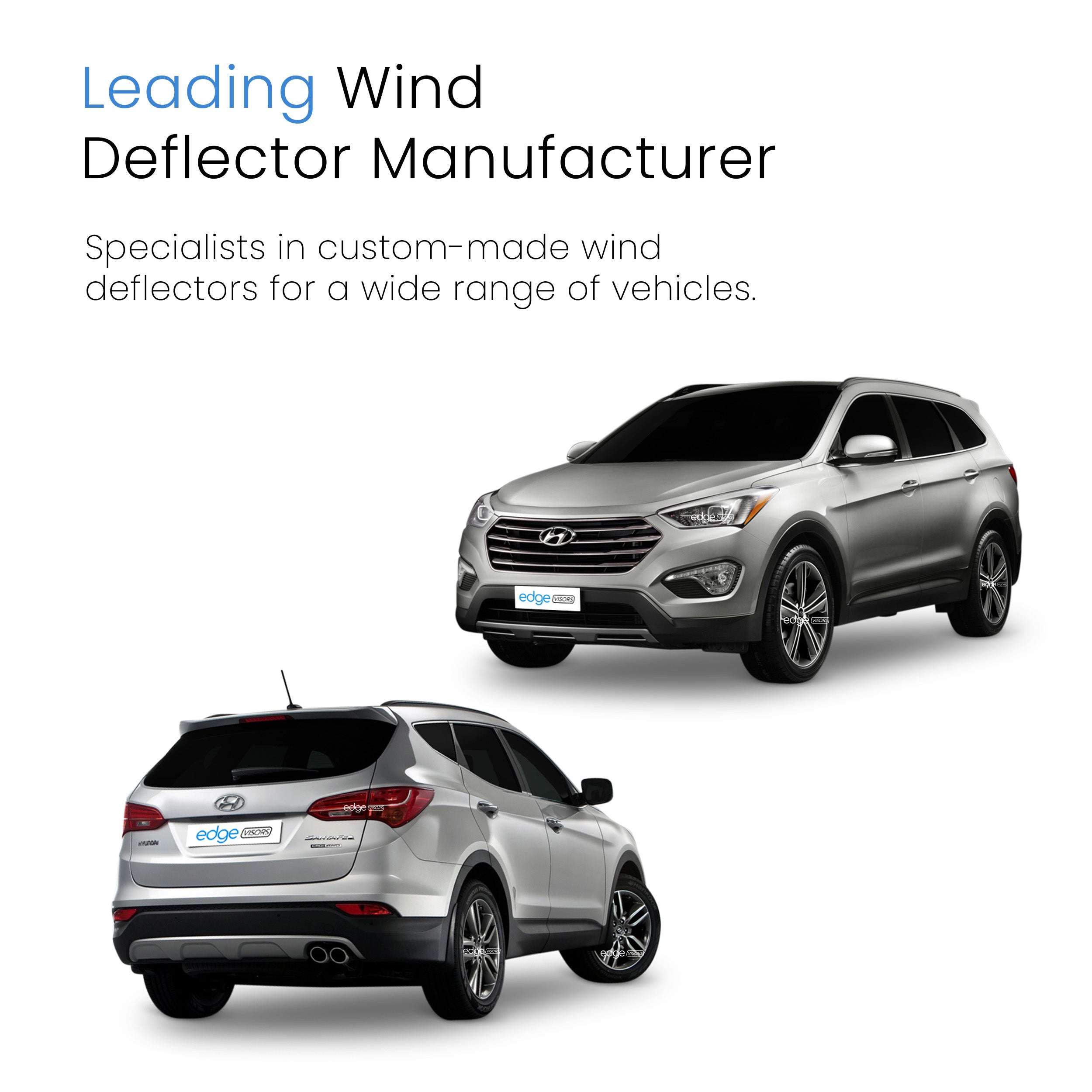 Hyundai Santa Fe MK3 2012-2018 5 Door SUV Wind Deflectors 4pc