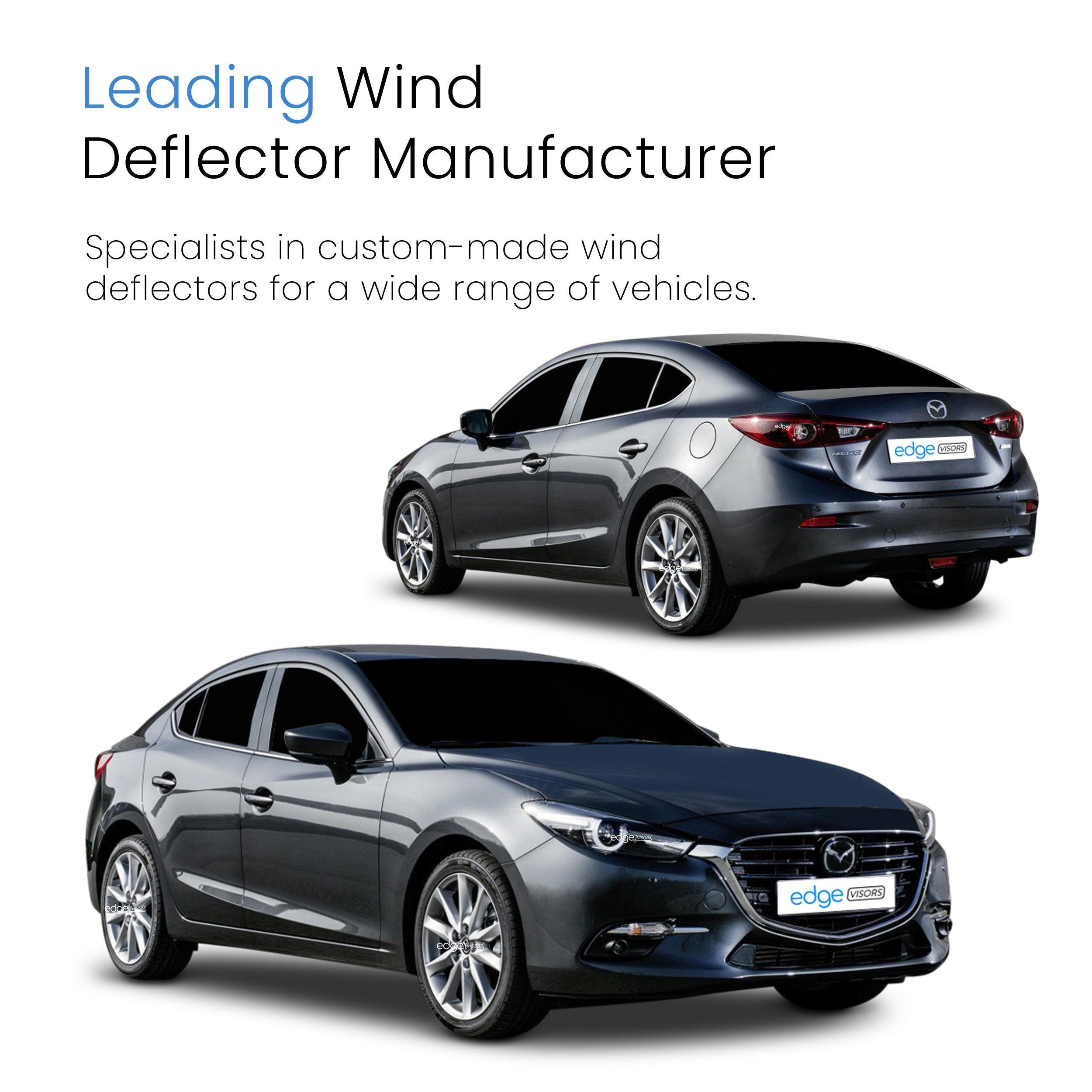 Mazda 3 MK3 2013-2018 4 / 5 Door Hatchback / Saloon Wind Deflectors 4pc