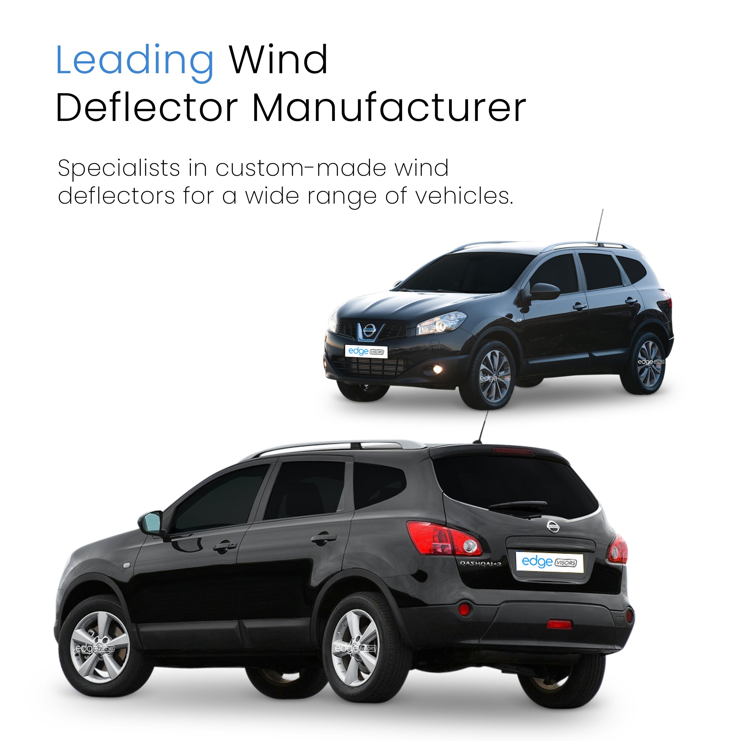 Nissan Qashqai+2 7 Seater MK1 2008-2013 5 Door SUV Wind Deflectors 4pc