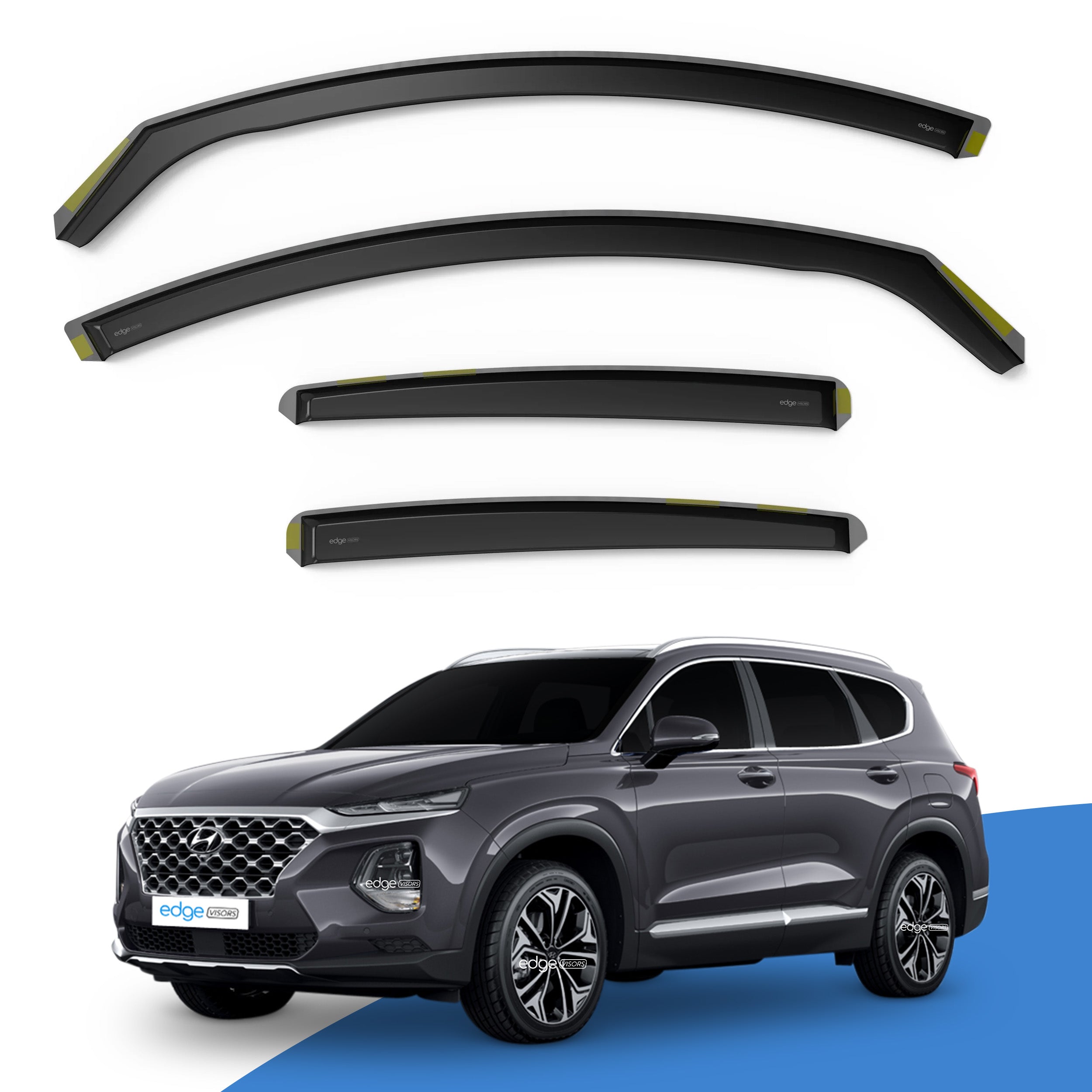 Hyundai Santa Fe MK4 2018-Onwards 5 Door SUV Wind Deflectors 4pc